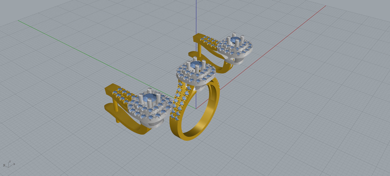 Ring and Earrings Diamond jewelry set 3d print model A 18 3D print model_15