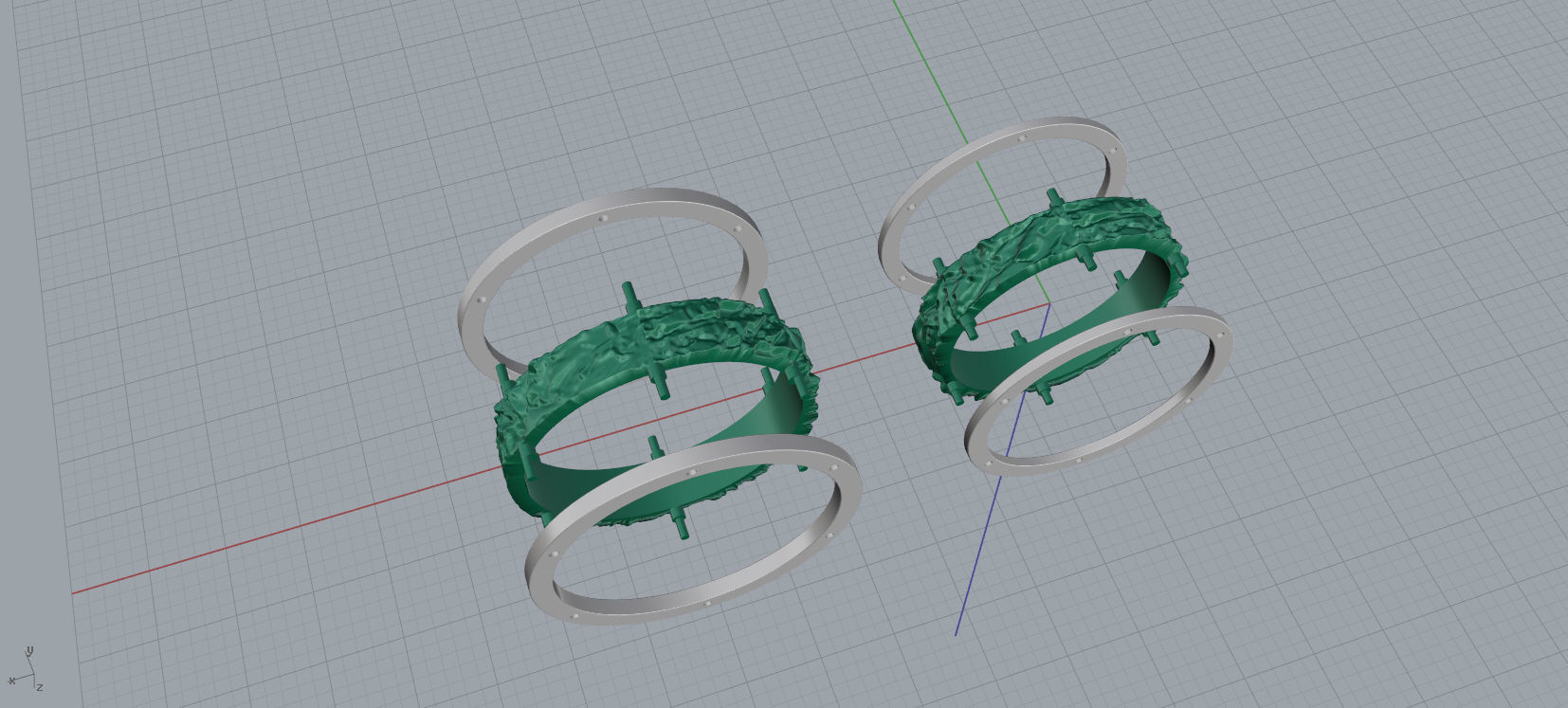 Ring and Earrings Diamond jewelry set 3d print model A 21 3D print model_12