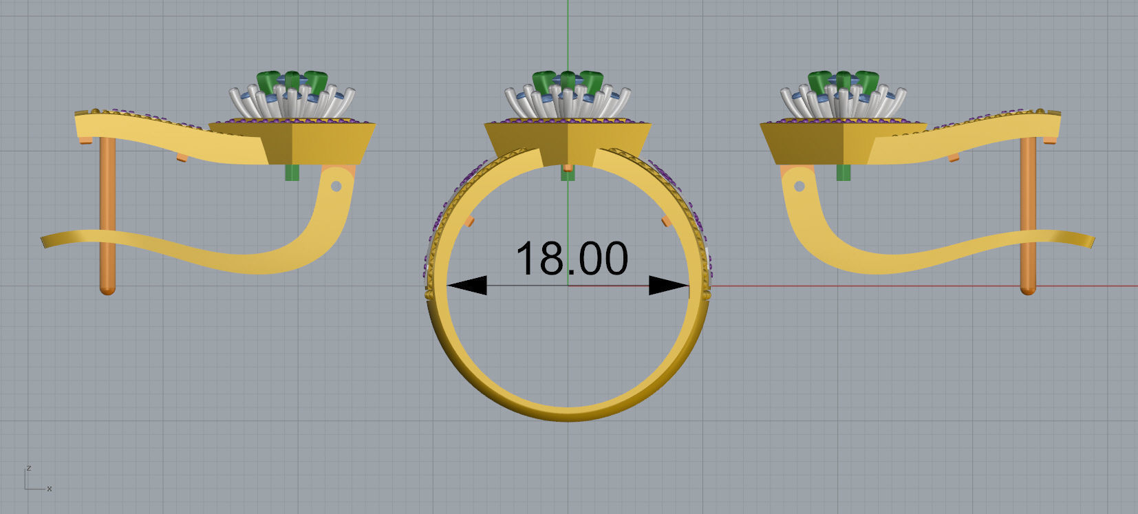 Ring and Earrings Diamond jewelry set 3d print model A 23 3D print model_10