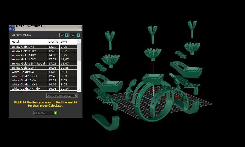 Ring and Earrings Diamond jewelry set 3d print model A 23 3D print model_8