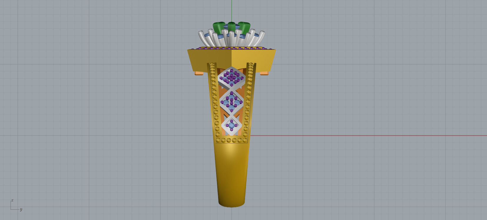 Ring and Earrings Diamond jewelry set 3d print model A 23 3D print model_11