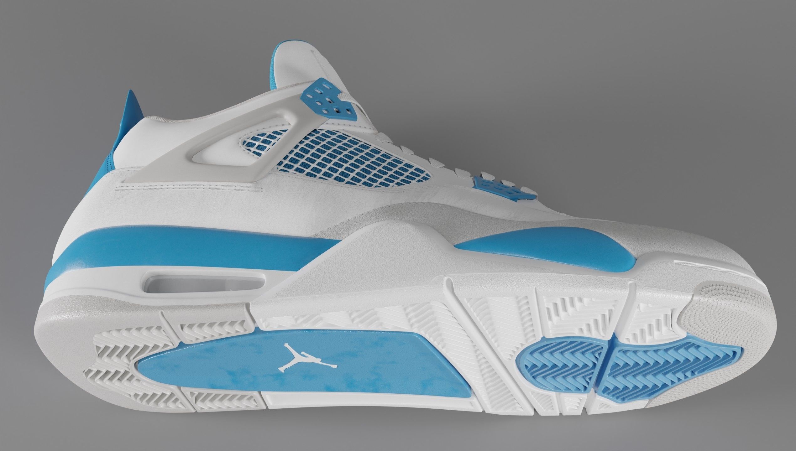 Jordan 4 Military Blue Low-poly 3D model_23