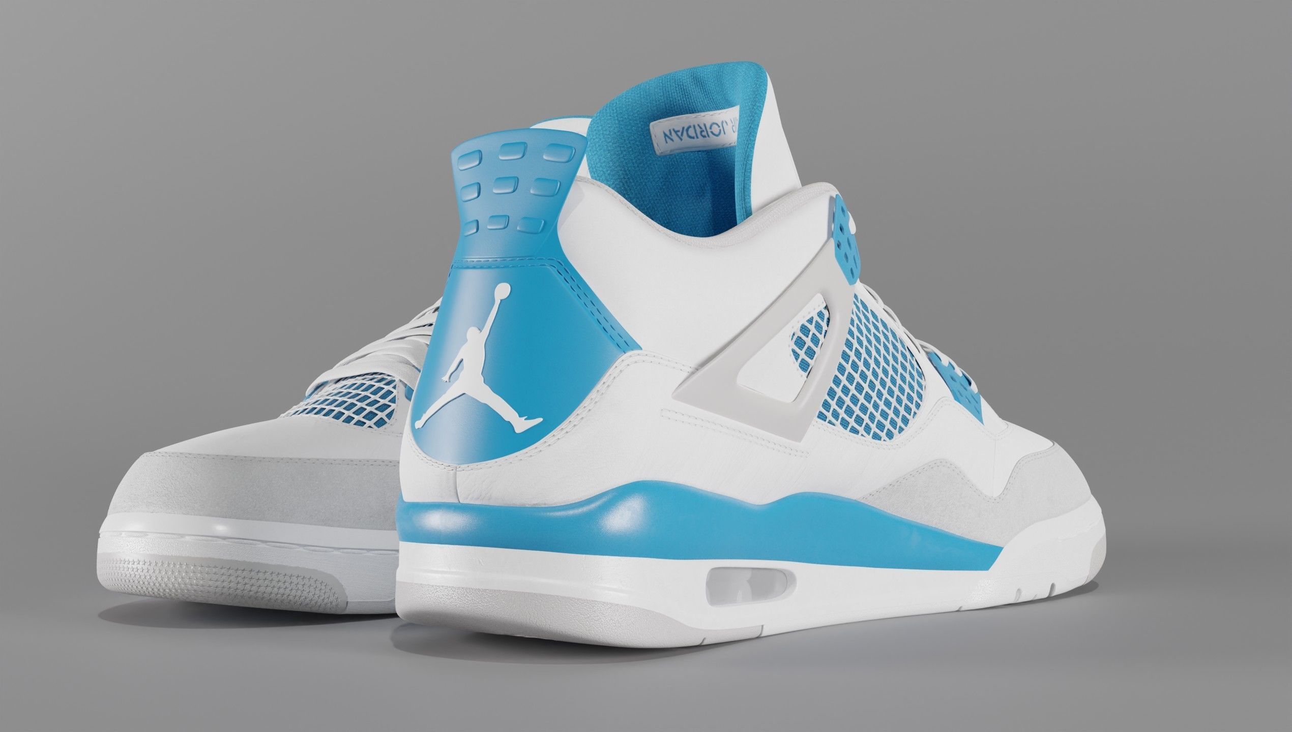 Jordan 4 Military Blue Low-poly 3D model_24