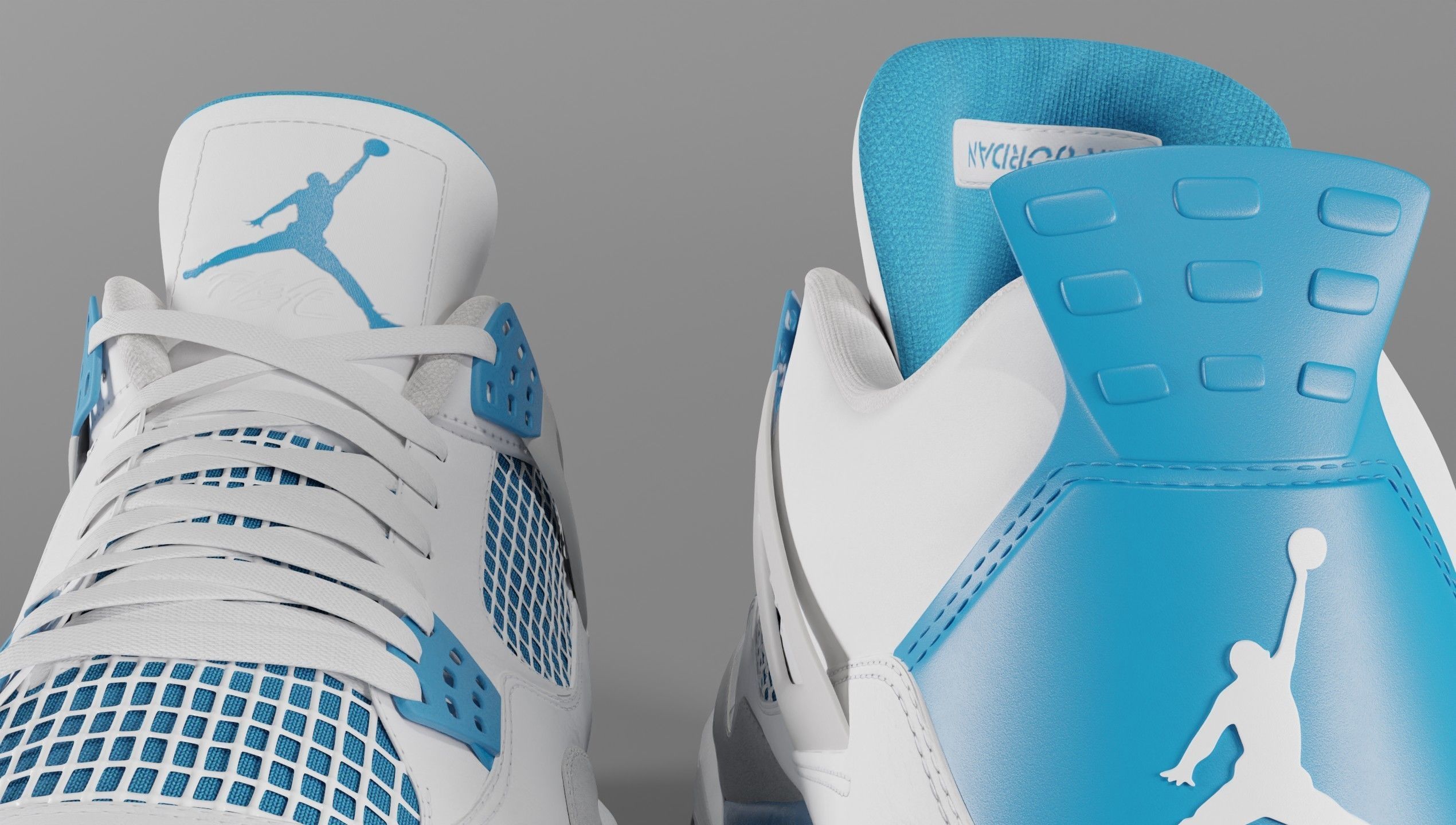 Jordan 4 Military Blue Low-poly 3D model_14