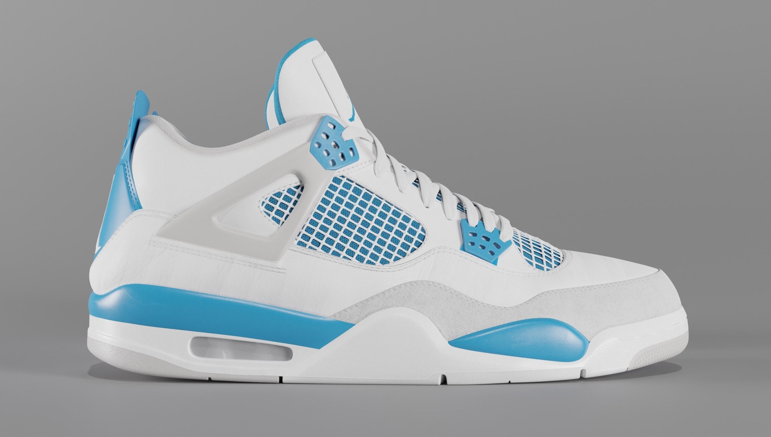 Jordan 4 Military Blue Low-poly 3D model_29