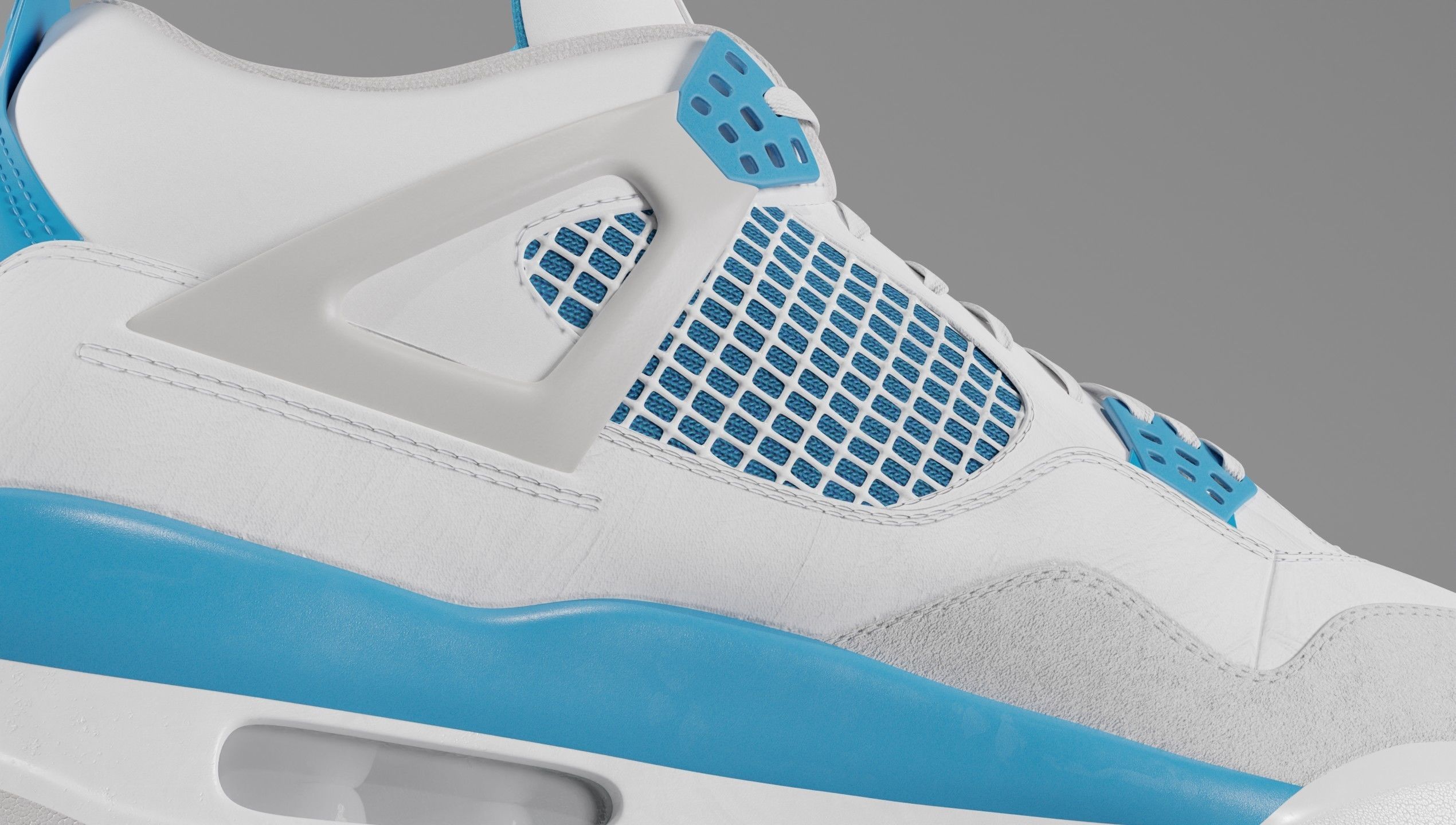 Jordan 4 Military Blue Low-poly 3D model_20