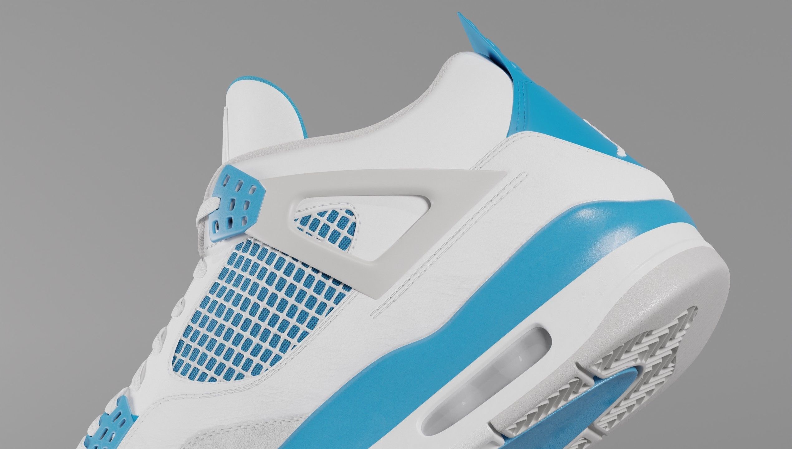 Jordan 4 Military Blue Low-poly 3D model_35