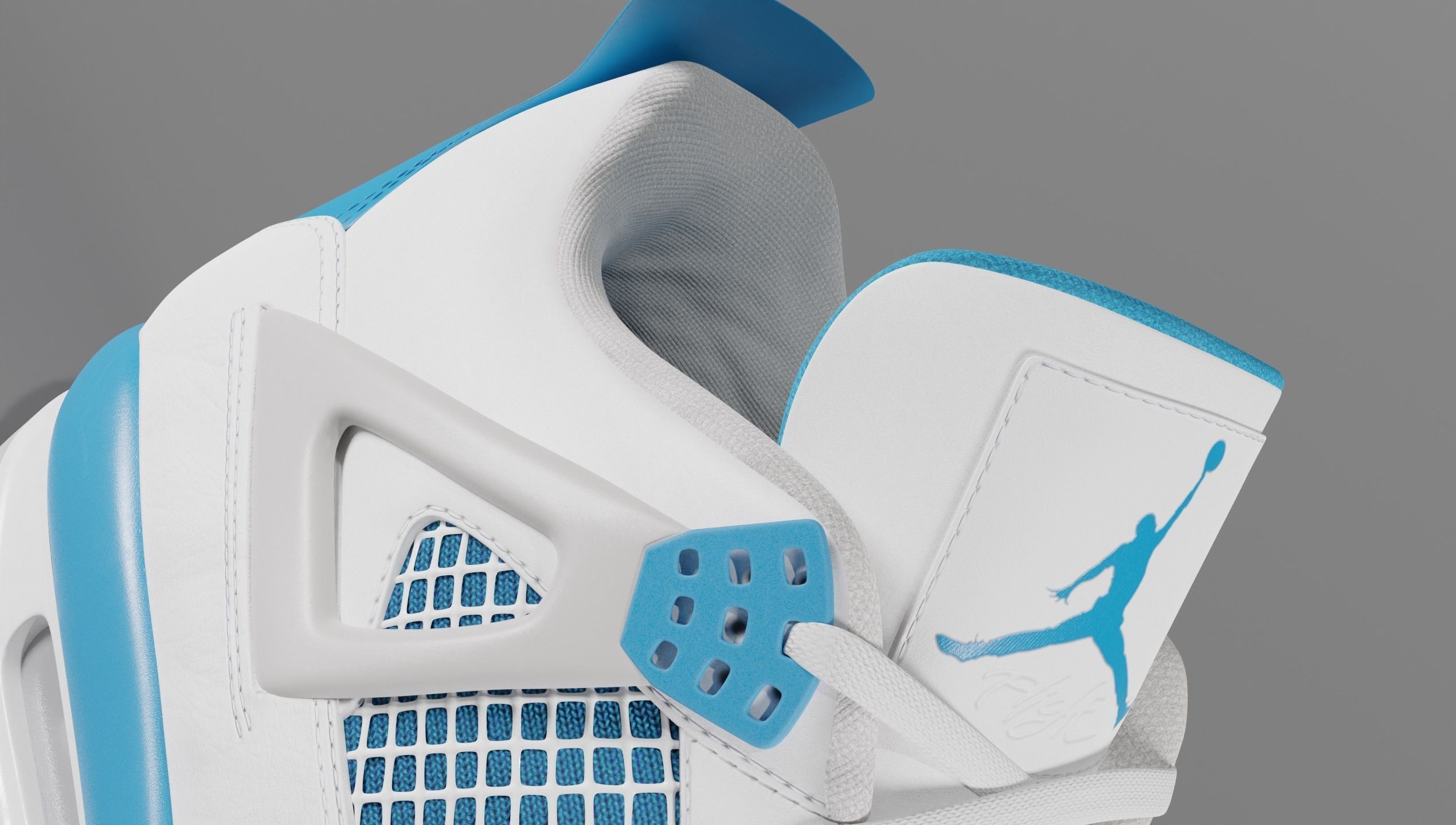 Jordan 4 Military Blue Low-poly 3D model_39
