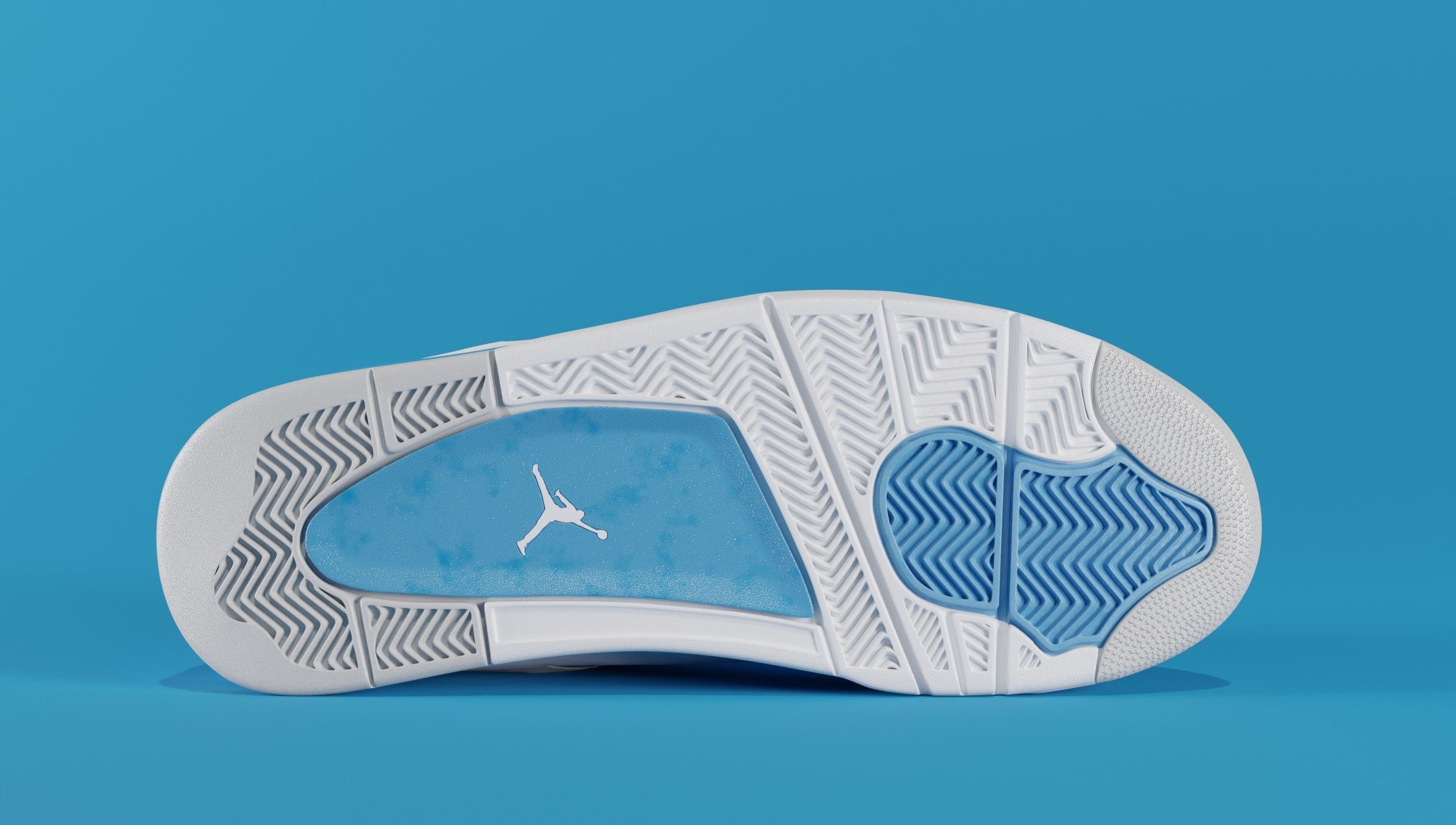 Jordan 4 Military Blue Low-poly 3D model_2
