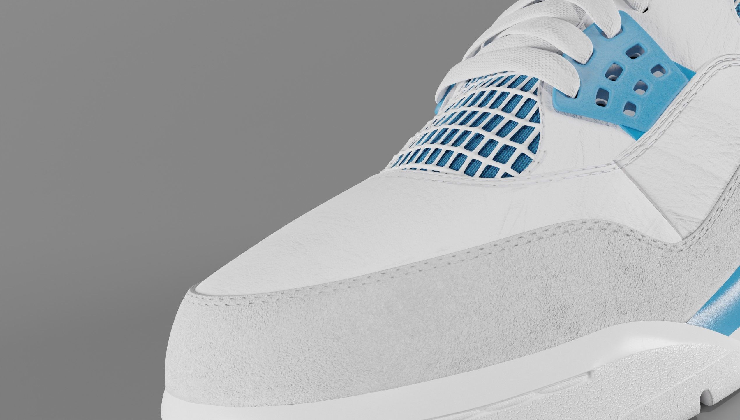 Jordan 4 Military Blue Low-poly 3D model_43