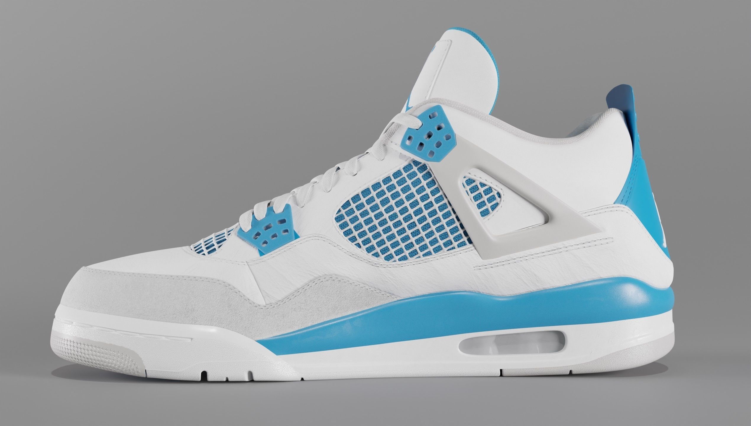 Jordan 4 Military Blue Low-poly 3D model_40