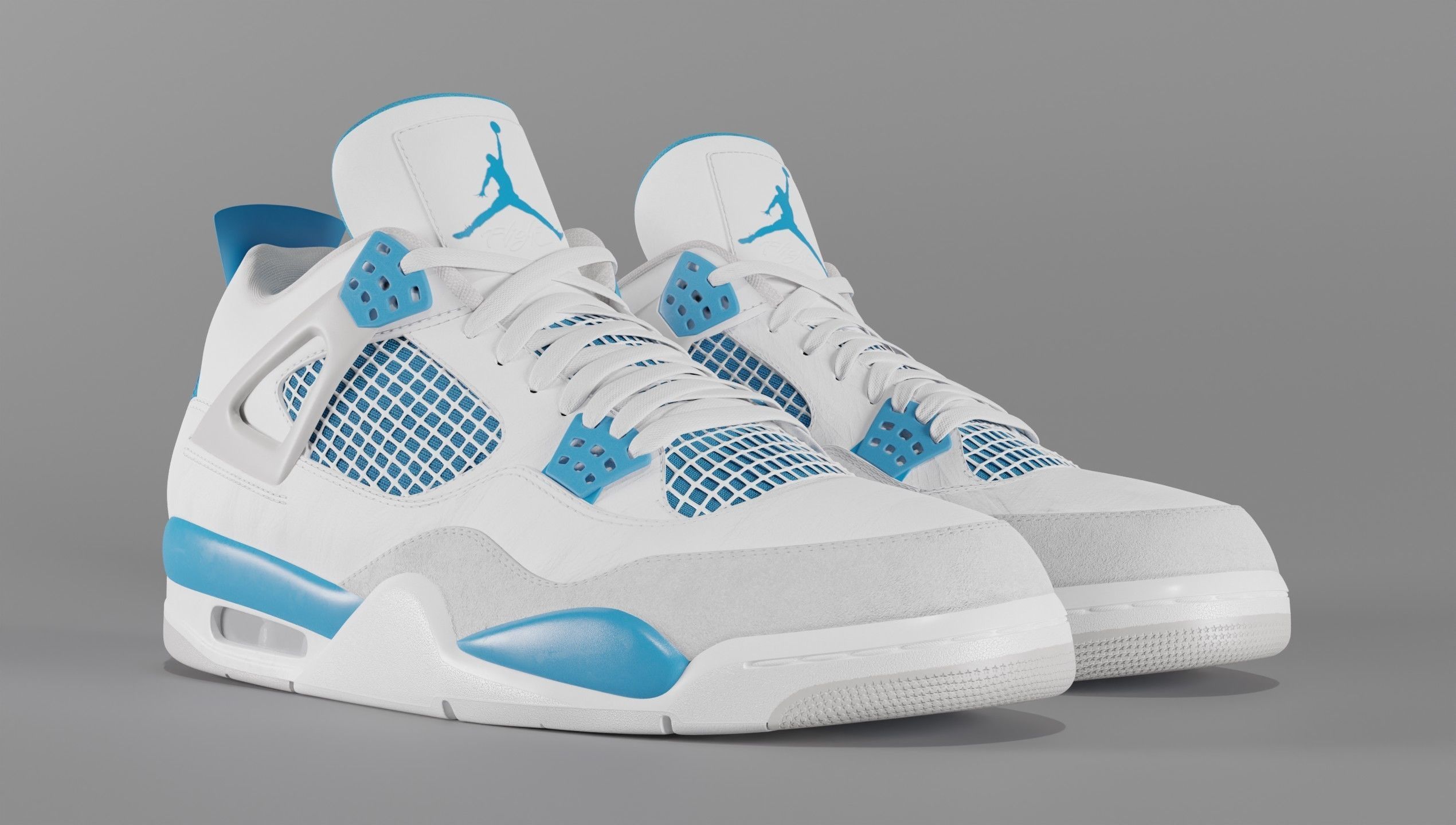 Jordan 4 Military Blue Low-poly 3D model_28
