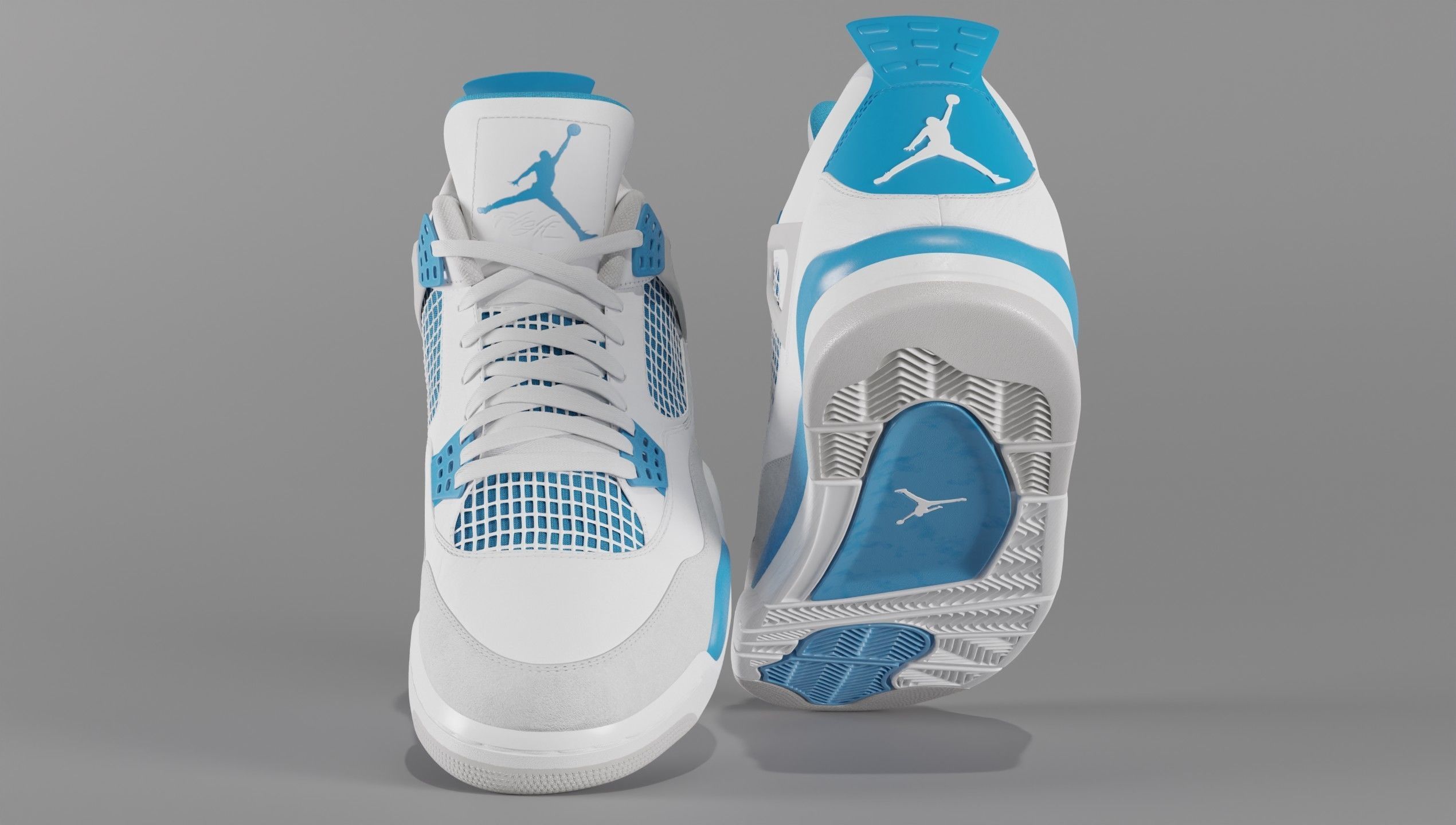 Jordan 4 Military Blue Low-poly 3D model_33