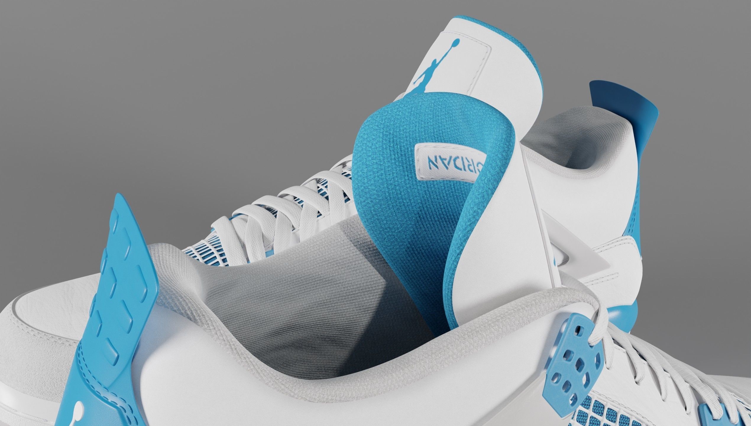 Jordan 4 Military Blue Low-poly 3D model_21