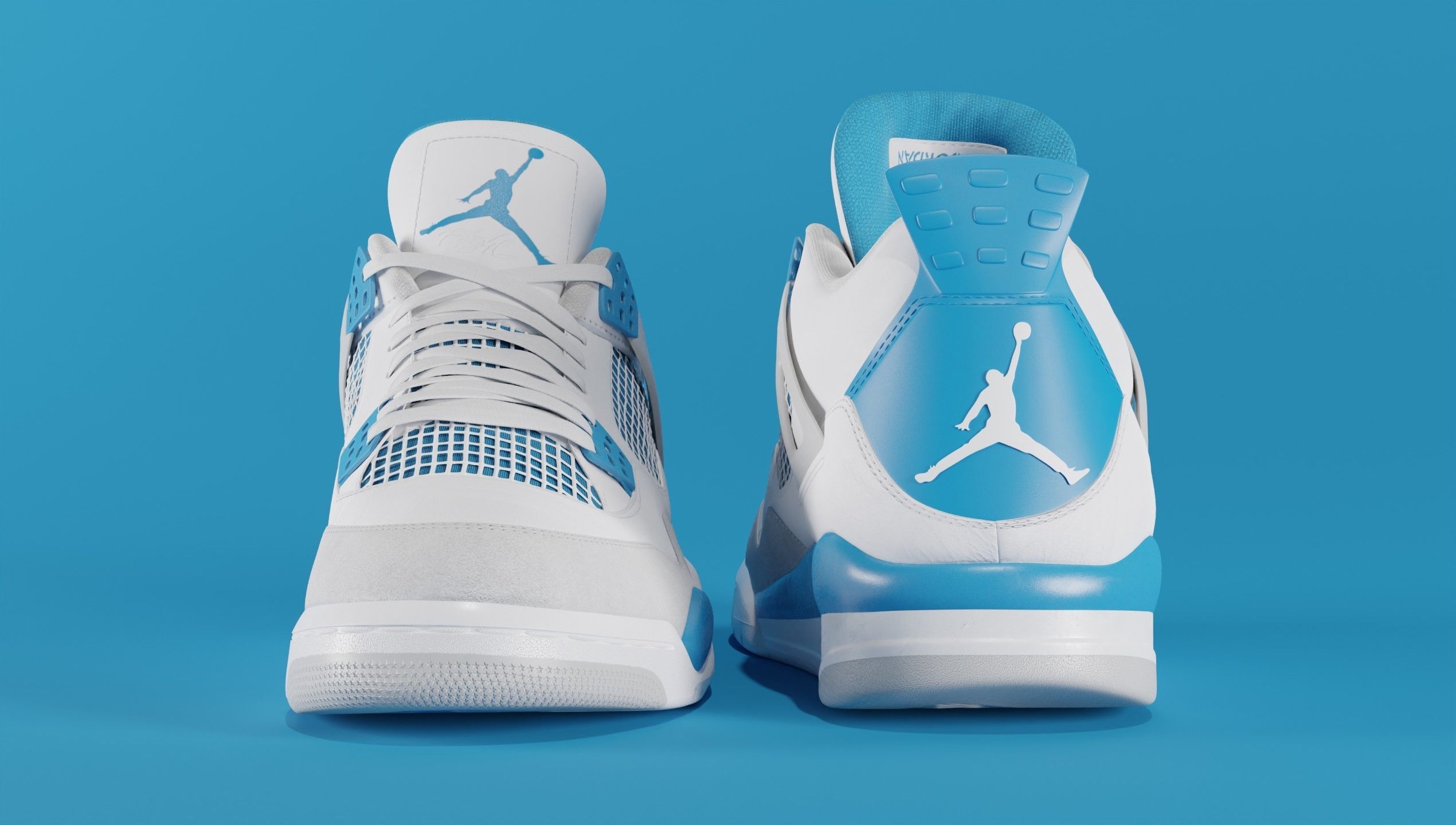 Jordan 4 Military Blue Low-poly 3D model_5