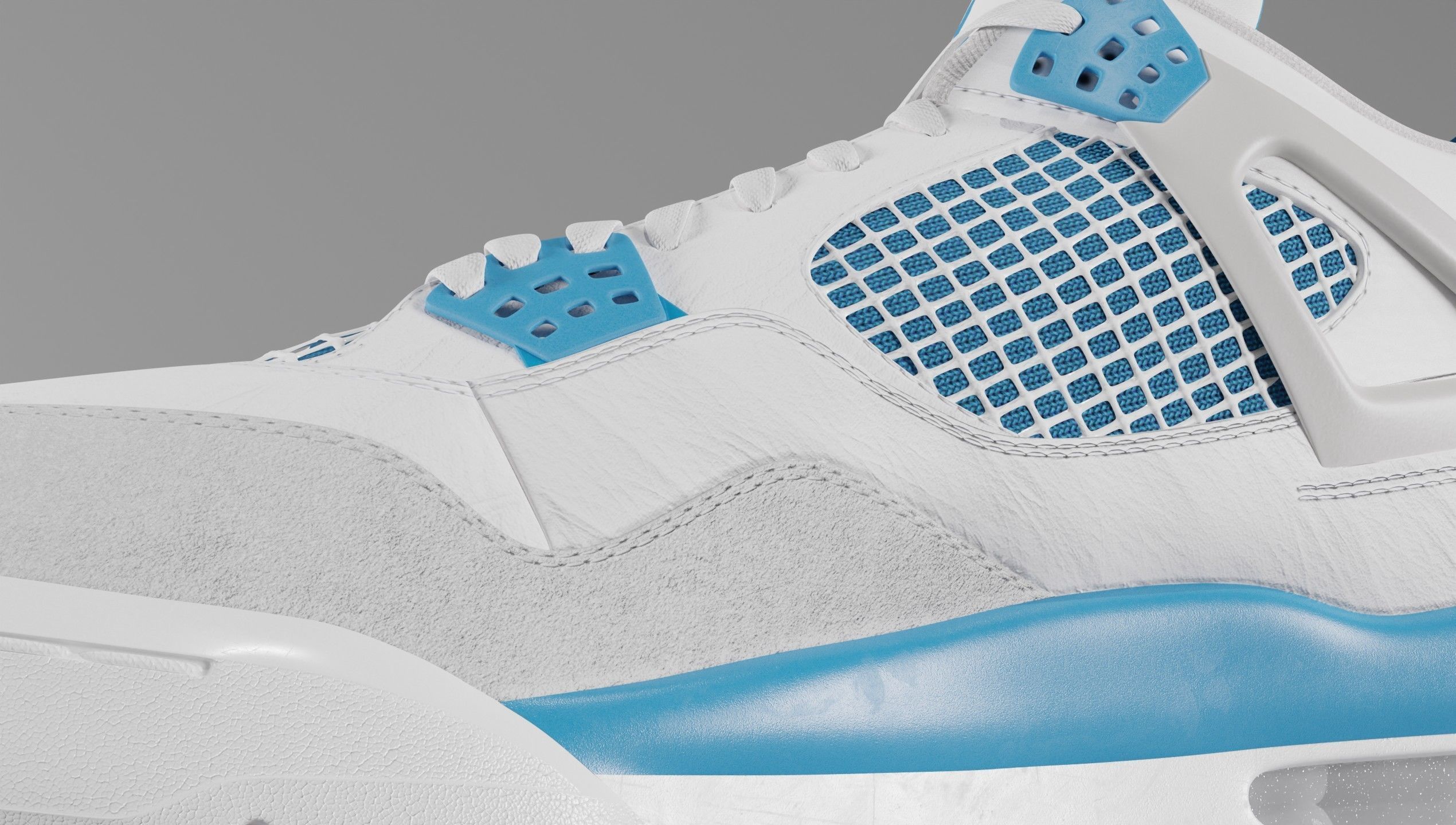 Jordan 4 Military Blue Low-poly 3D model_41