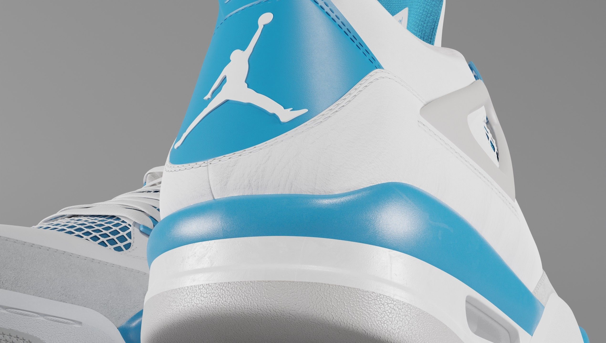Jordan 4 Military Blue Low-poly 3D model_10