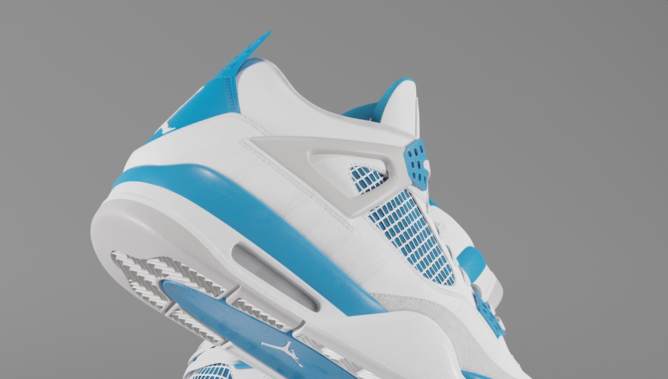Jordan 4 Military Blue Low-poly 3D model_15