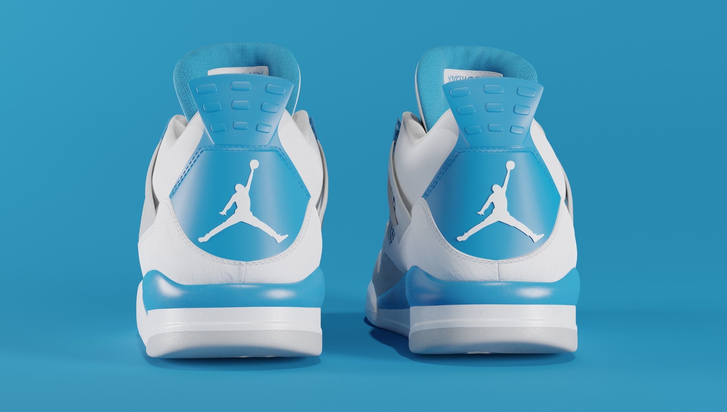Jordan 4 Military Blue Low-poly 3D model_4