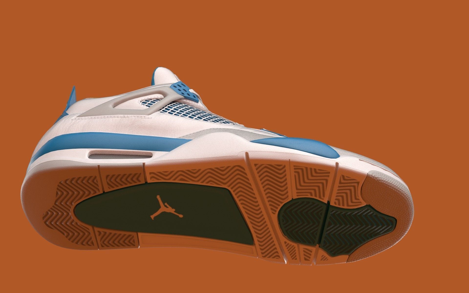 Jordan 4 Military Blue Low-poly 3D model_18