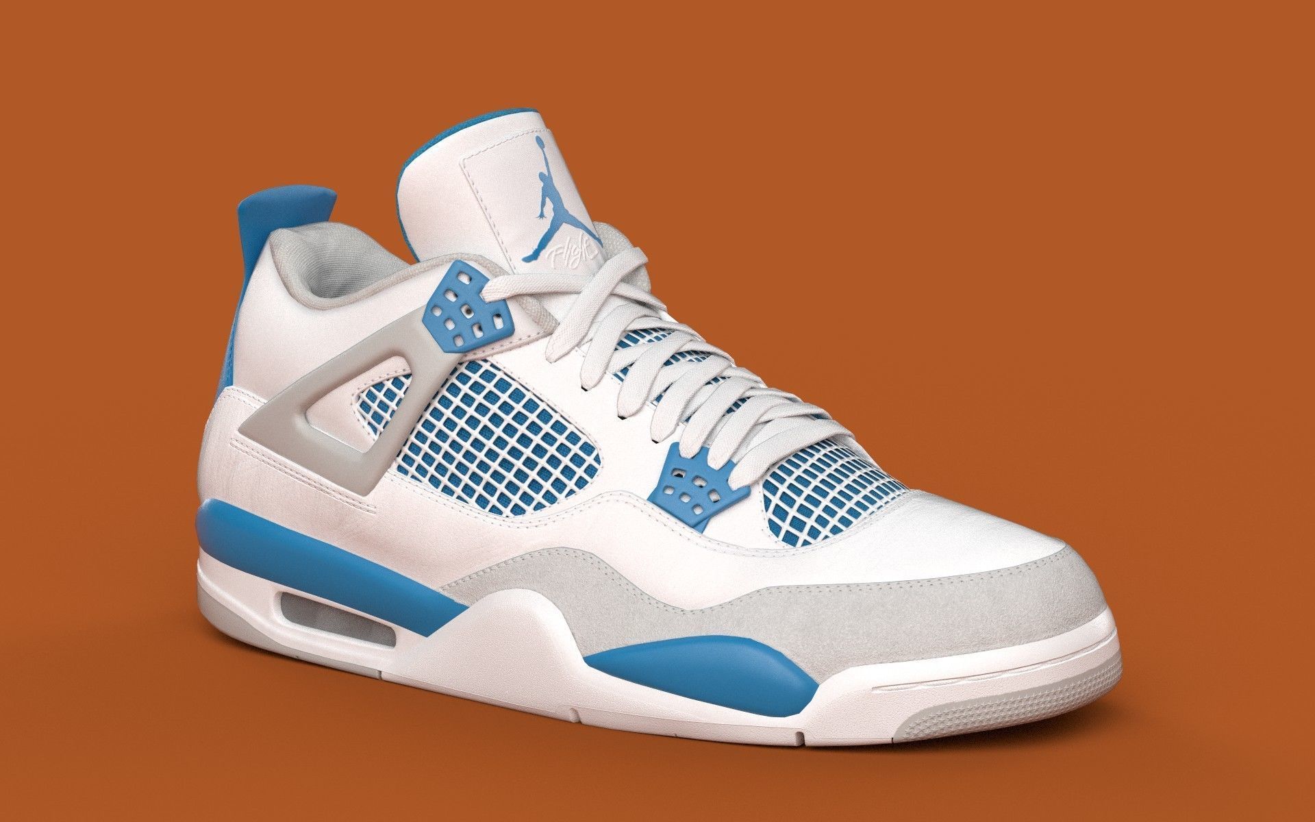 Jordan 4 Military Blue Low-poly 3D model_17