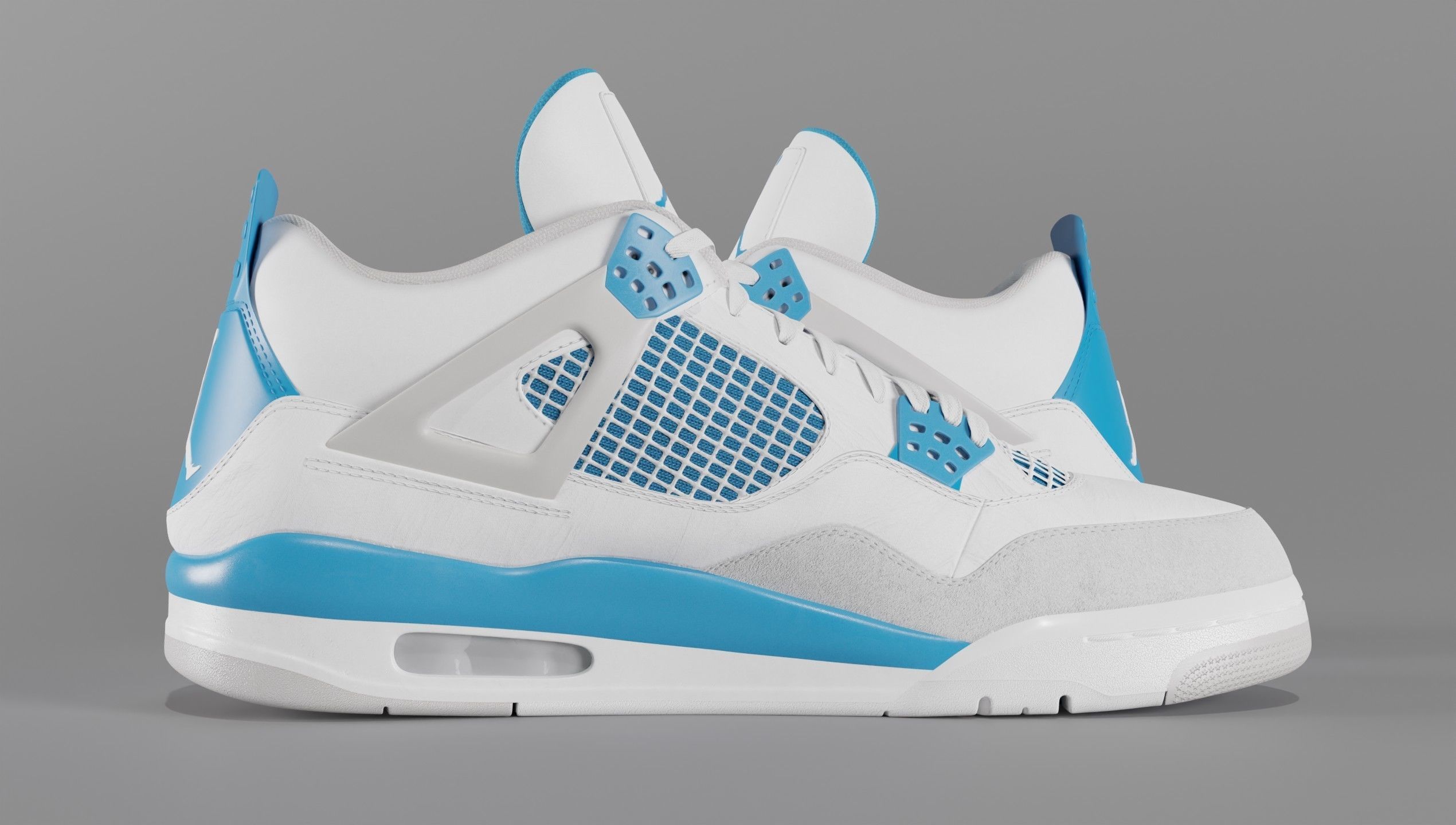 Jordan 4 Military Blue Low-poly 3D model_19