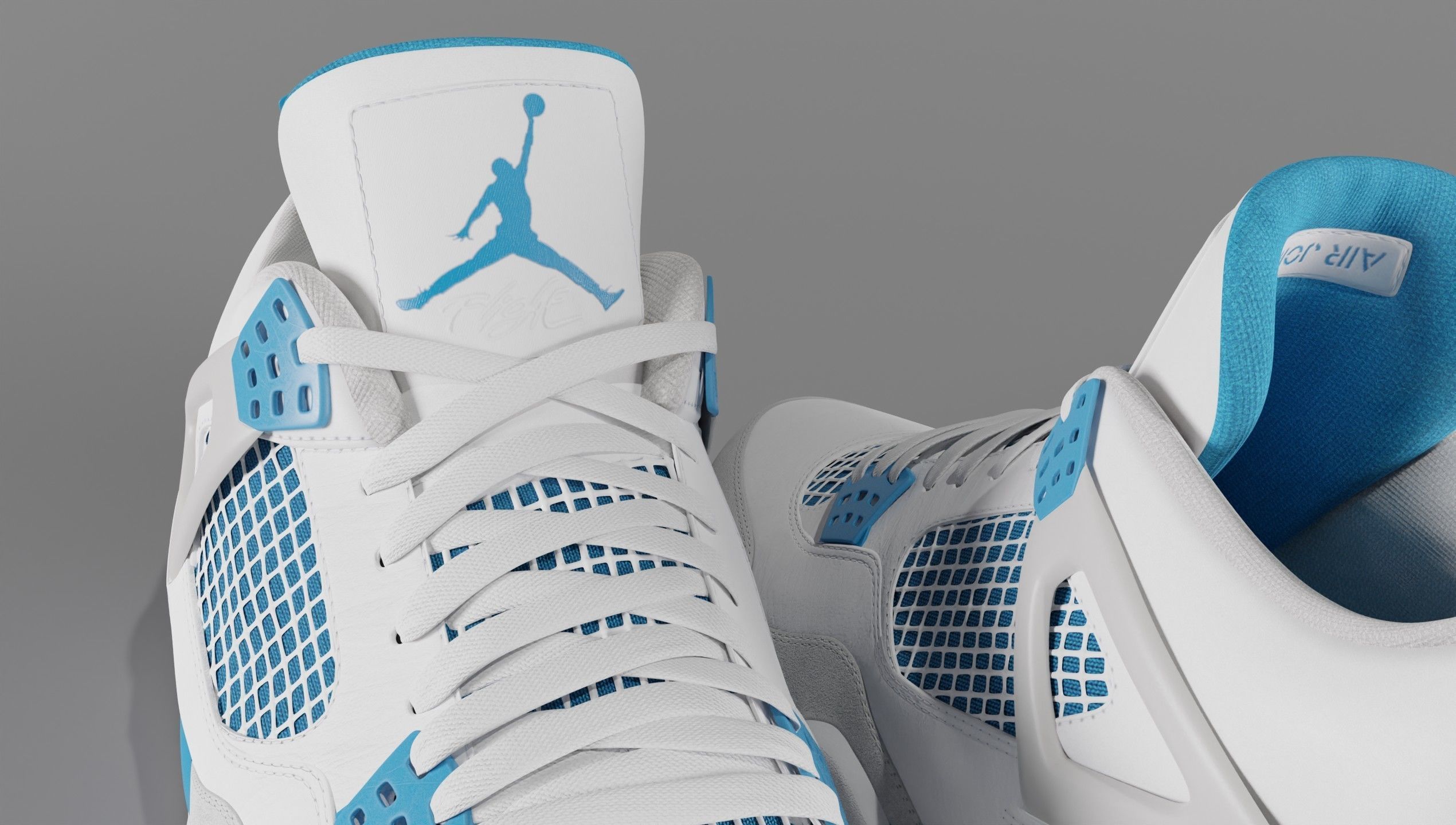 Jordan 4 Military Blue Low-poly 3D model_27