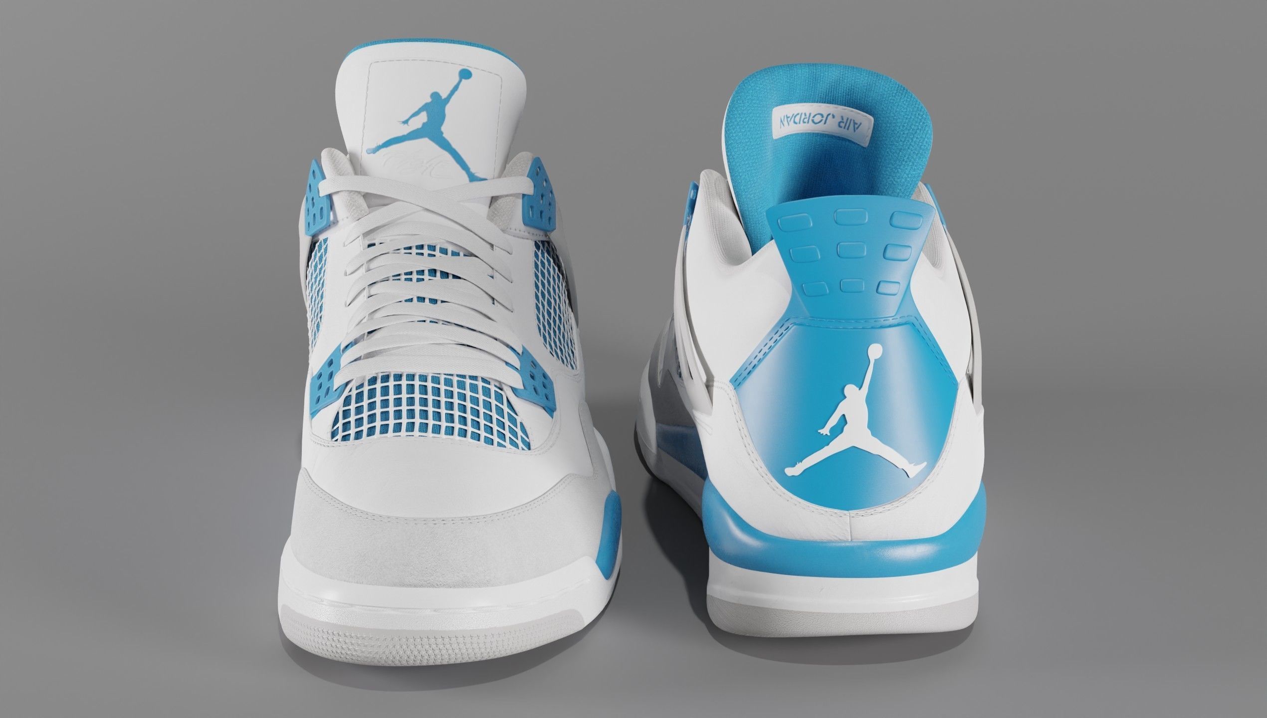 Jordan 4 Military Blue Low-poly 3D model_12