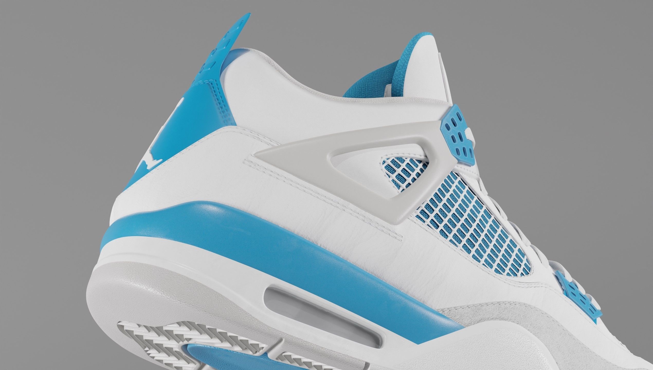 Jordan 4 Military Blue Low-poly 3D model_38