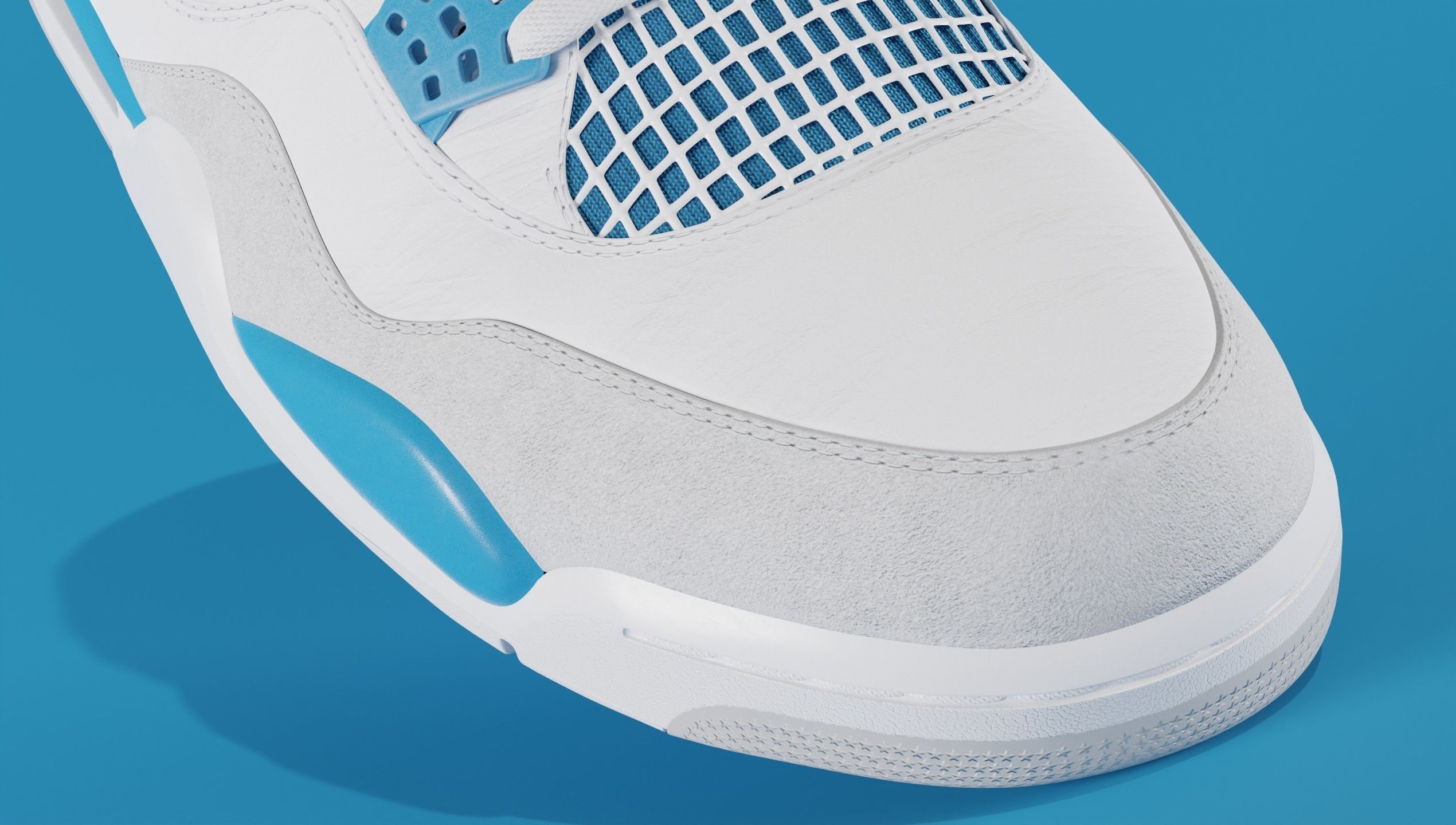 Jordan 4 Military Blue Low-poly 3D model_9