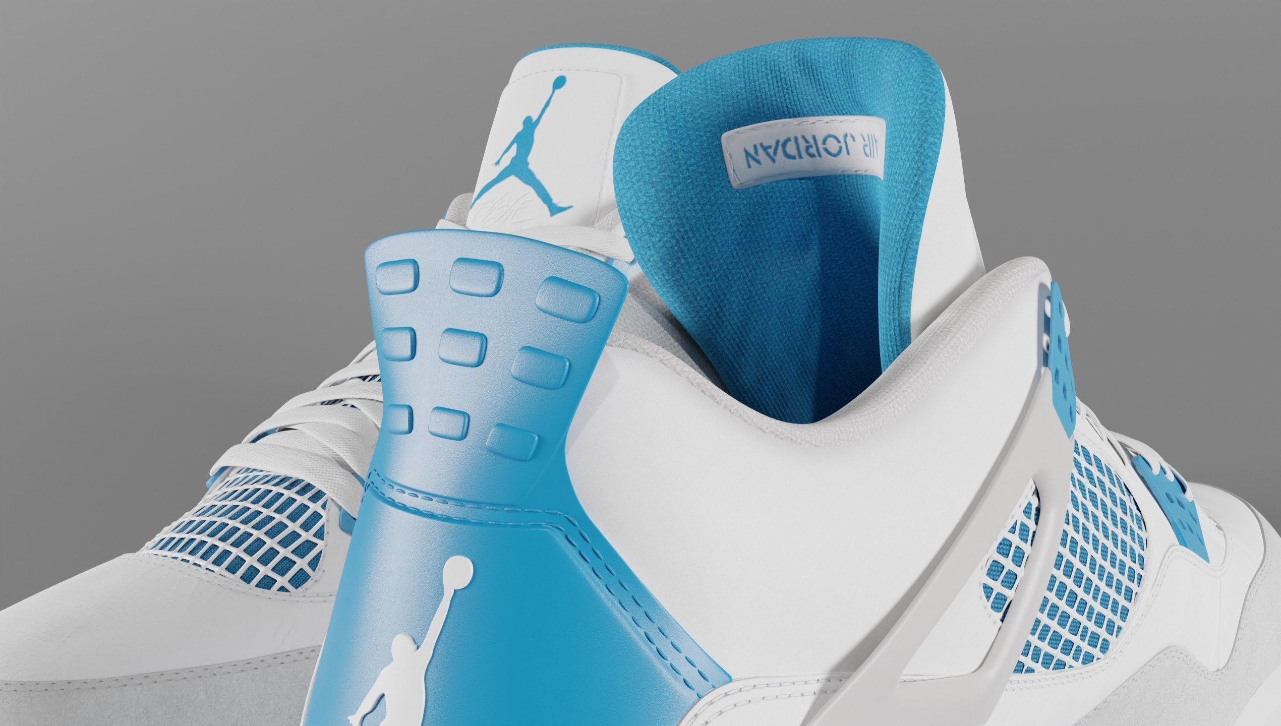 Jordan 4 Military Blue Low-poly 3D model_25