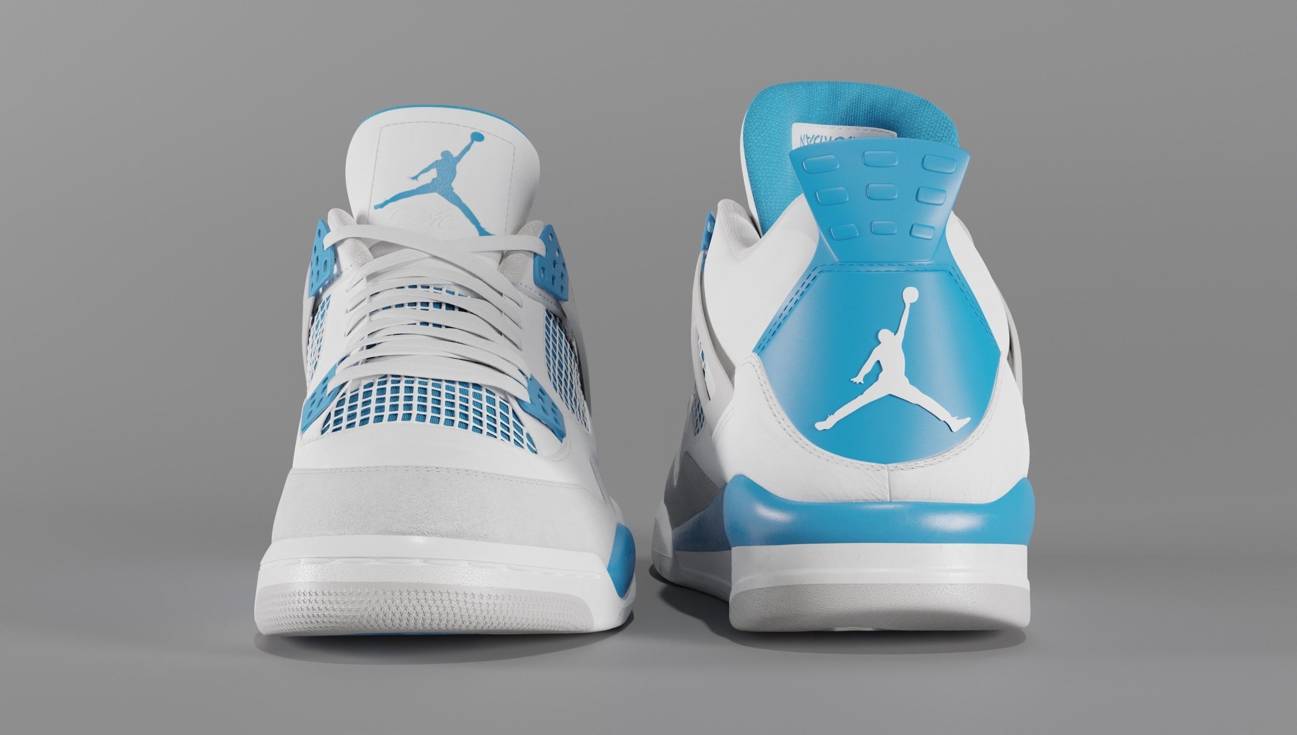 Jordan 4 Military Blue Low-poly 3D model_11