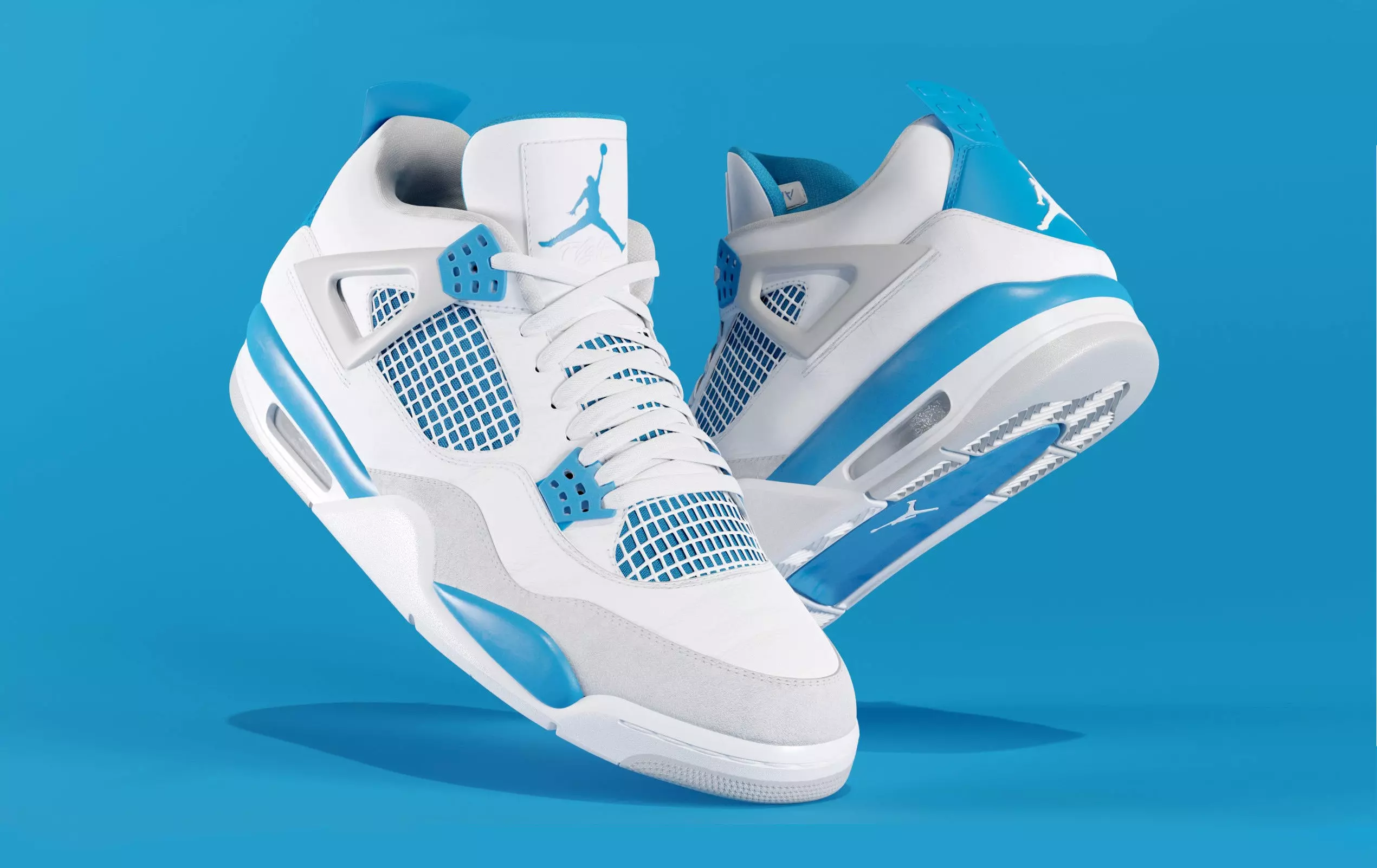 Jordan 4 Military Blue Low-poly 3D model_0