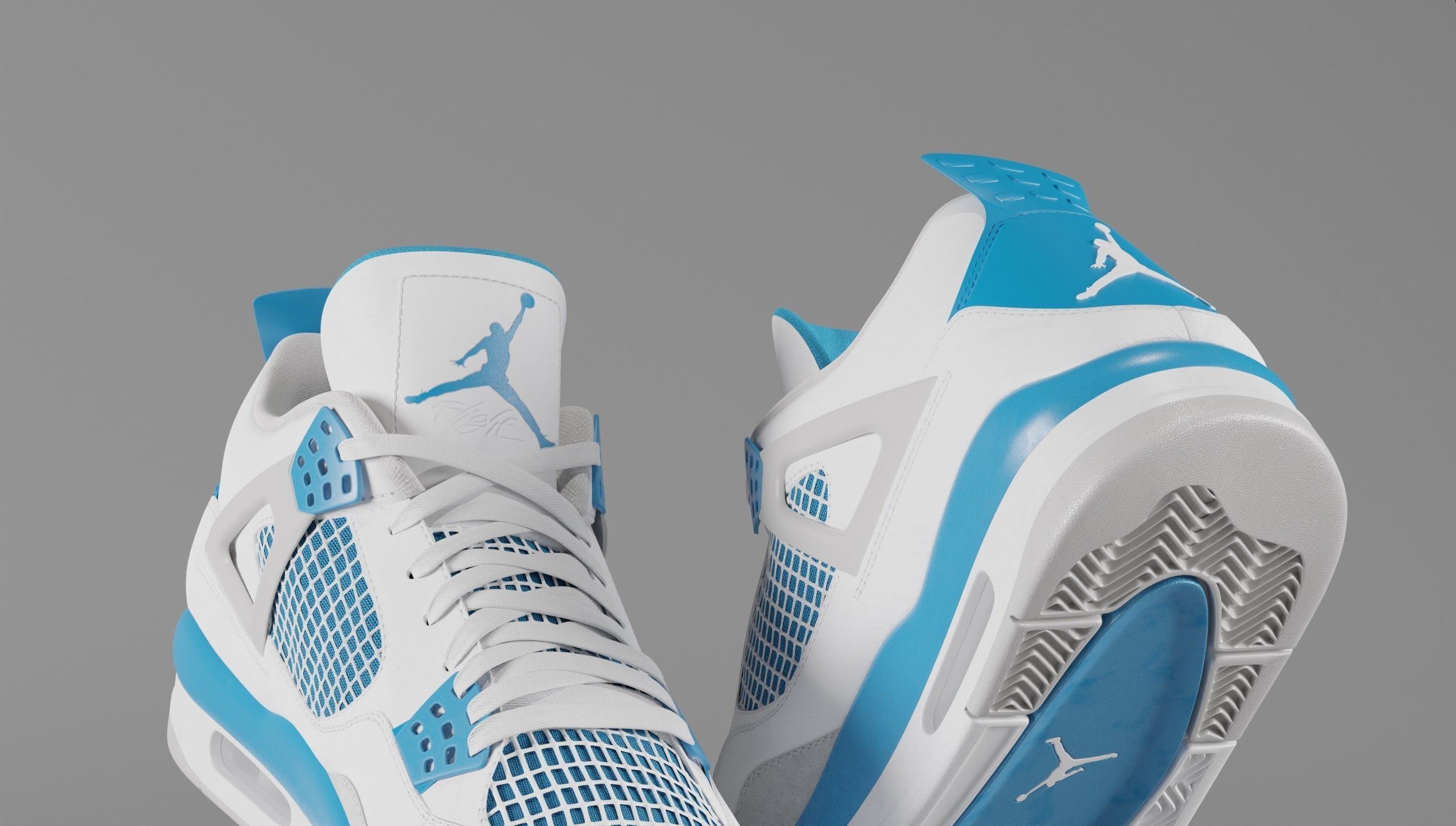 Jordan 4 Military Blue Low-poly 3D model_34