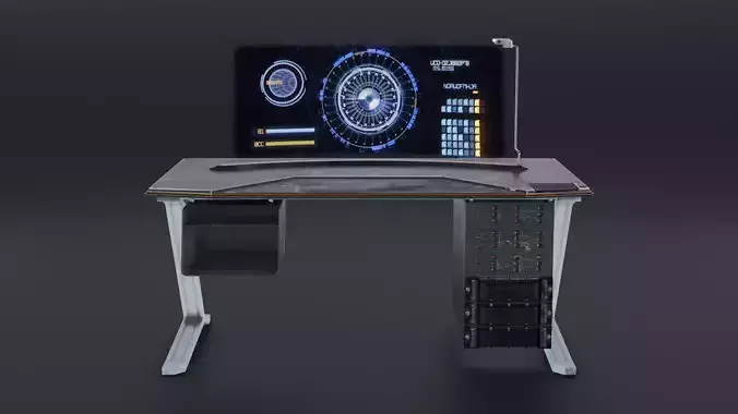 Sci-Fi Furniute - Modular Desk or Table Low-poly 3D model