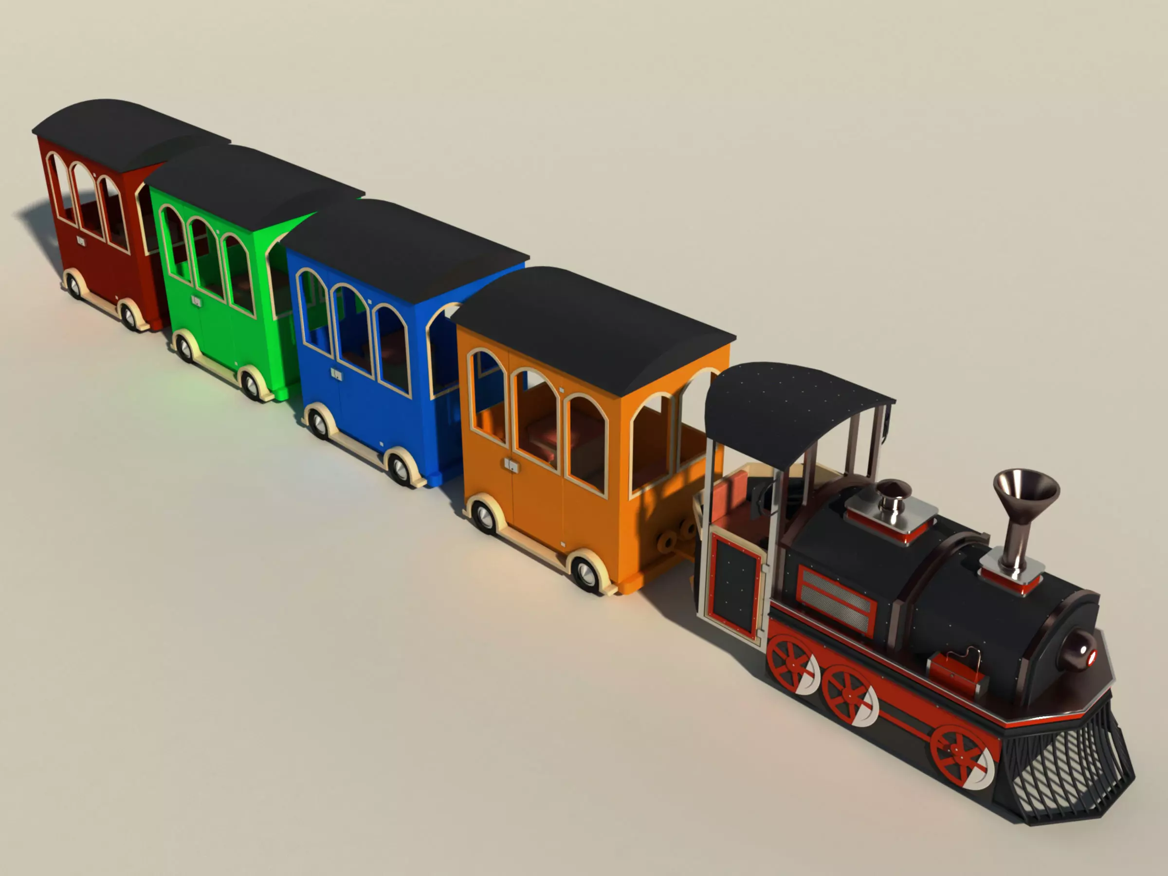 Miniature Train Low-poly 3D model
