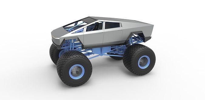 Tesla Cybertruck Monster Truck Scale 1 To 25 3D Model 3D Printable Tesla Cybertruck Monster Truck Scale 1 To 25 3D Model 3D Printable