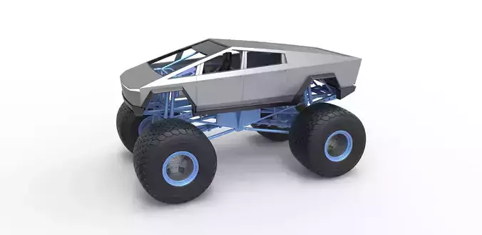 Tesla Cybertruck Monster truck Scale 1 to 25 3D print model