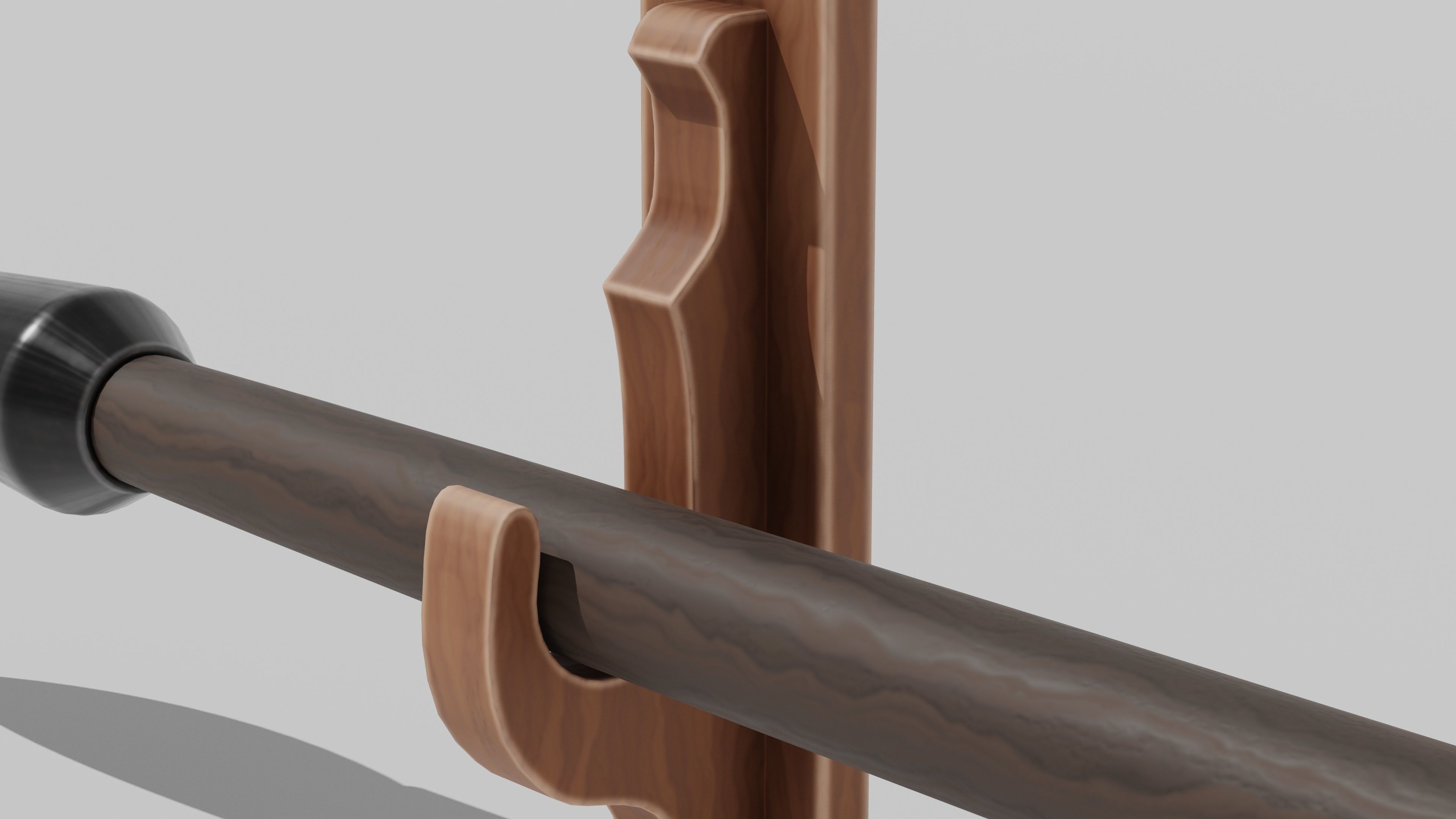 Japanese Furniture Kit - Oversized Calligraphy Brush  Low-poly 3D model_3