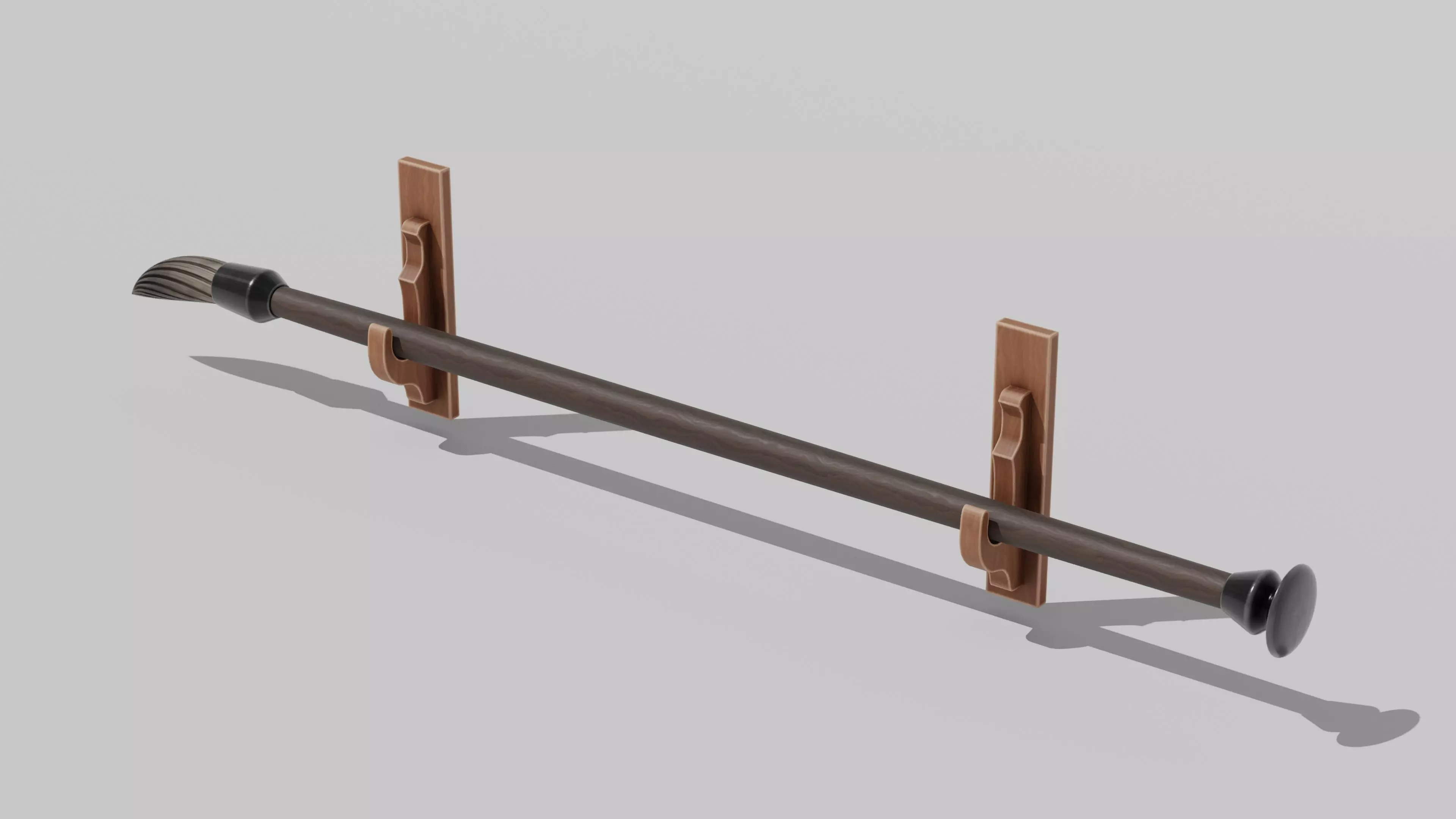 Japanese Furniture Kit - Oversized Calligraphy Brush  Low-poly 3D model_0