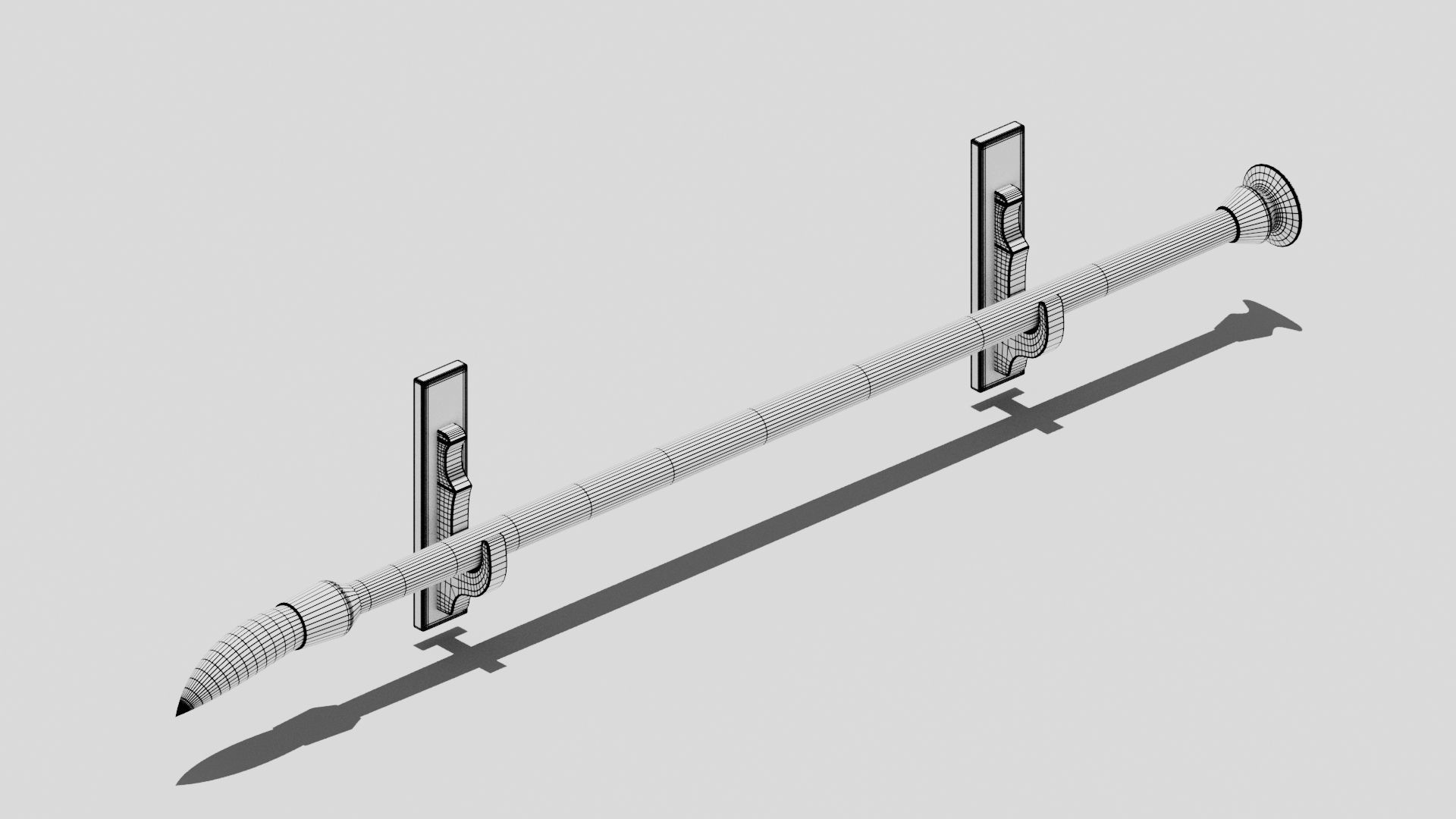 Japanese Furniture Kit - Oversized Calligraphy Brush  Low-poly 3D model_7