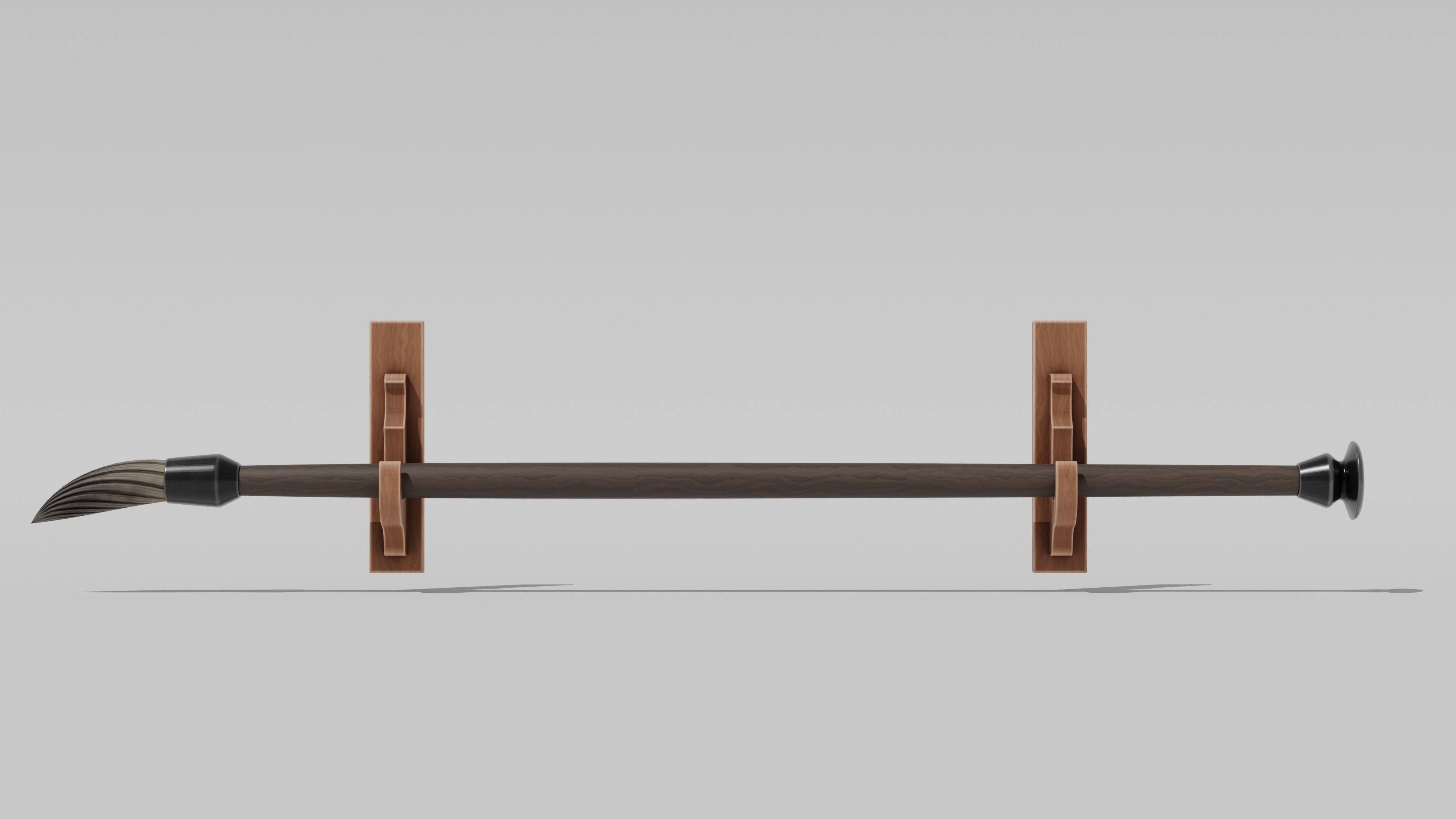 Japanese Furniture Kit - Oversized Calligraphy Brush  Low-poly 3D model_6