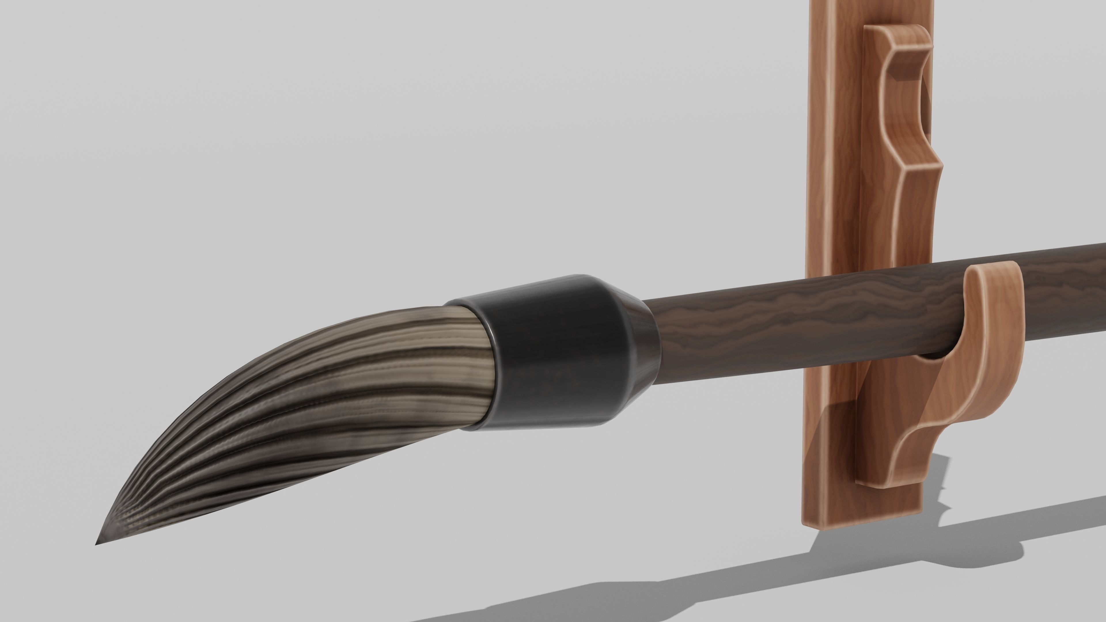 Japanese Furniture Kit - Oversized Calligraphy Brush  Low-poly 3D model_2