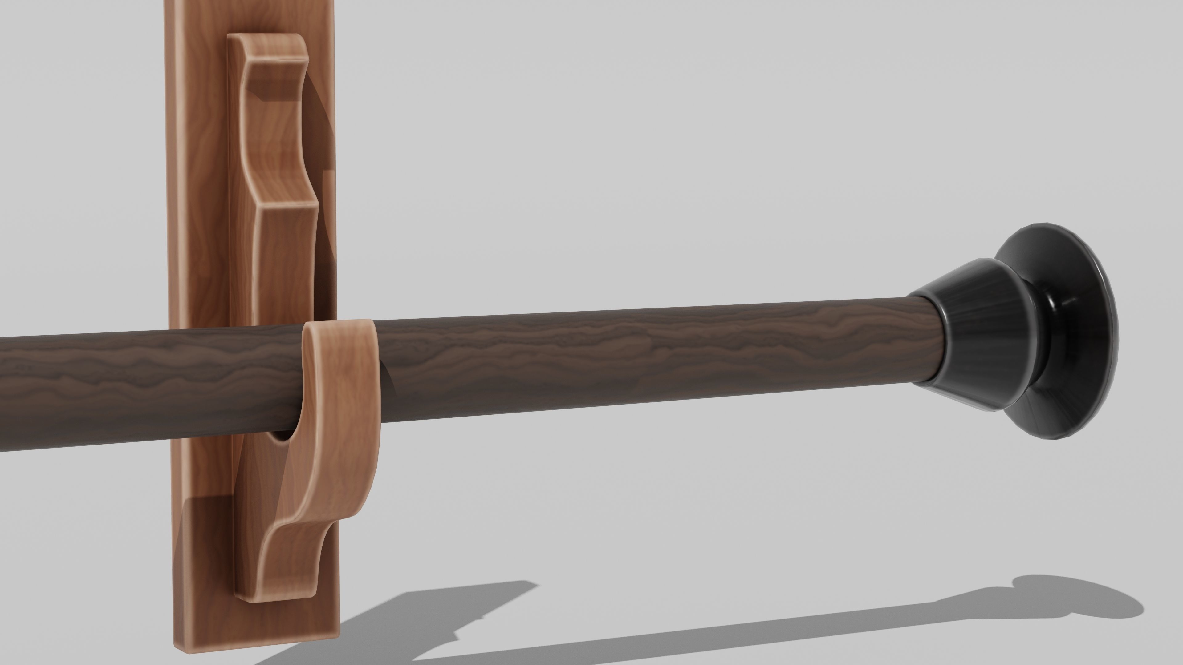 Japanese Furniture Kit - Oversized Calligraphy Brush  Low-poly 3D model_4