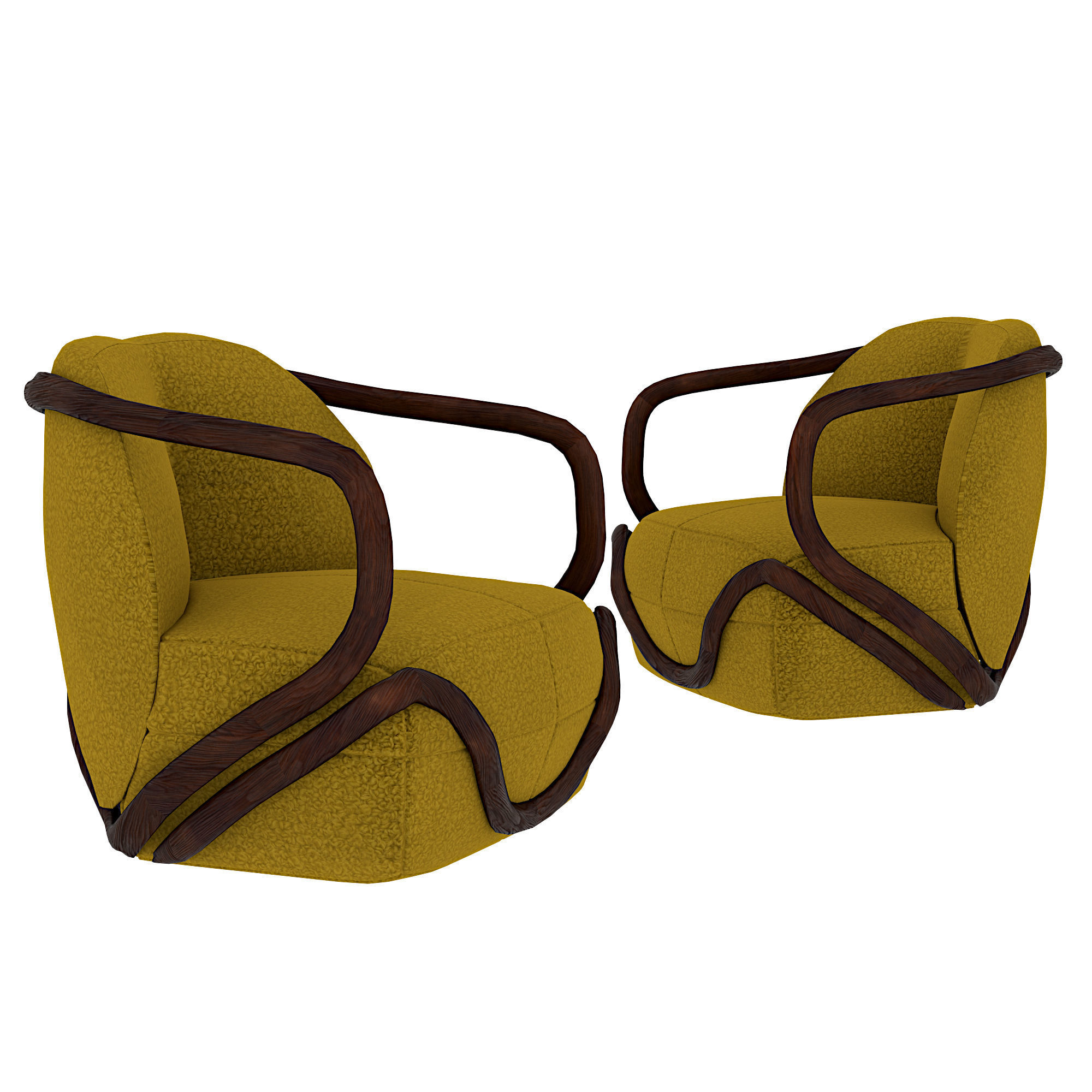 hug armchair 3D model_3