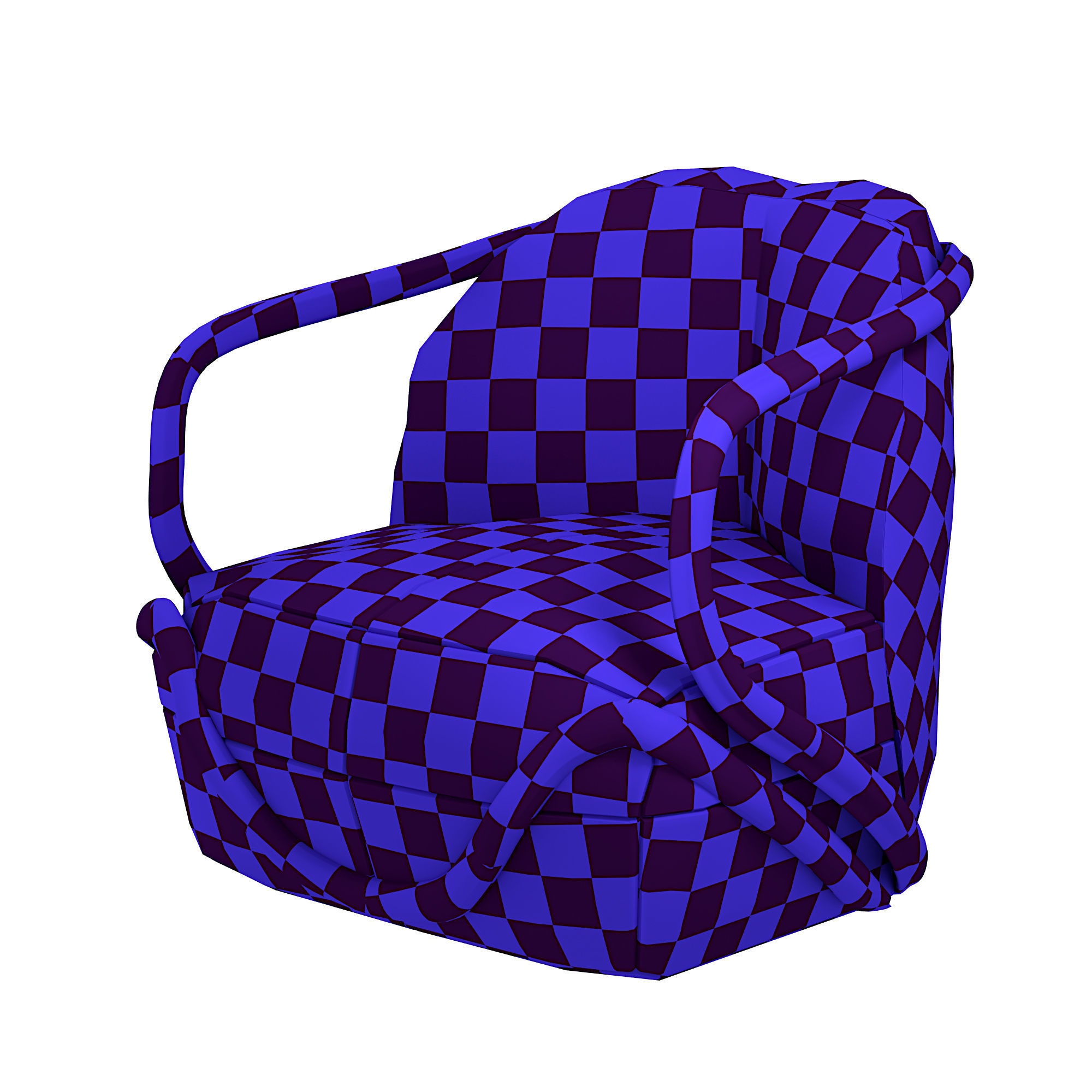 hug armchair 3D model_2