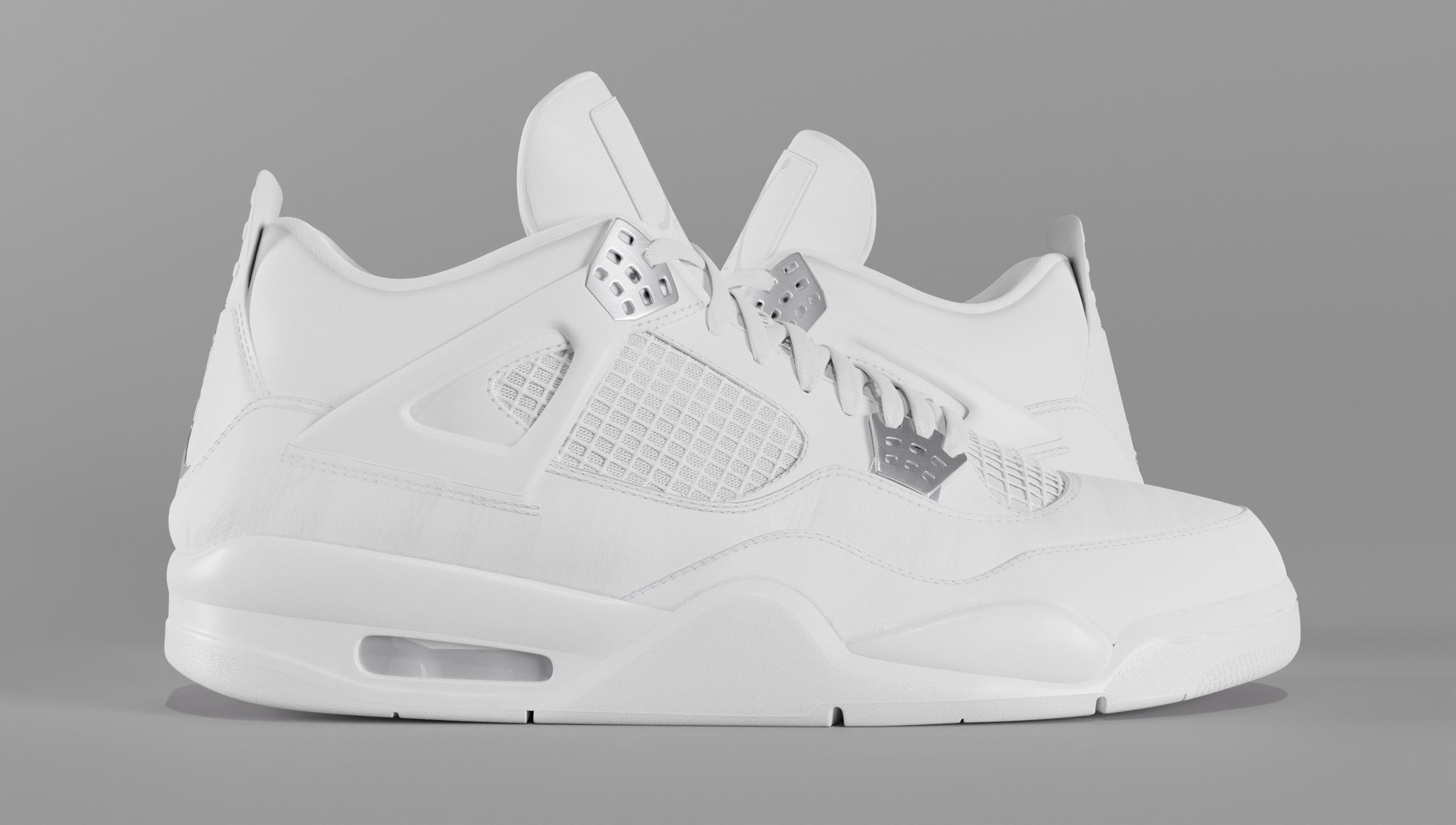 Jordan 4 Pure Money  Low-poly 3D model_10