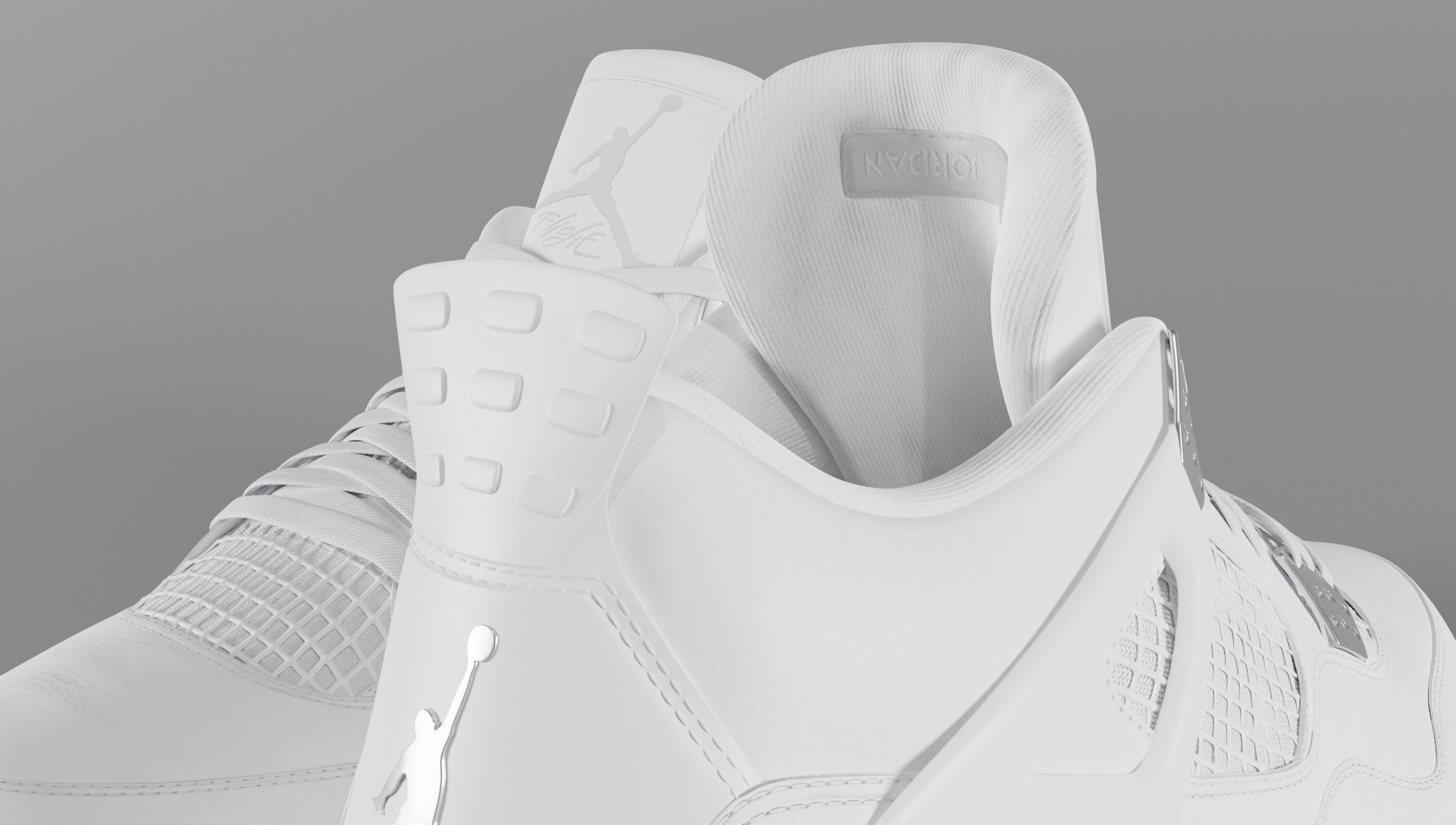 Jordan 4 Pure Money  Low-poly 3D model_13
