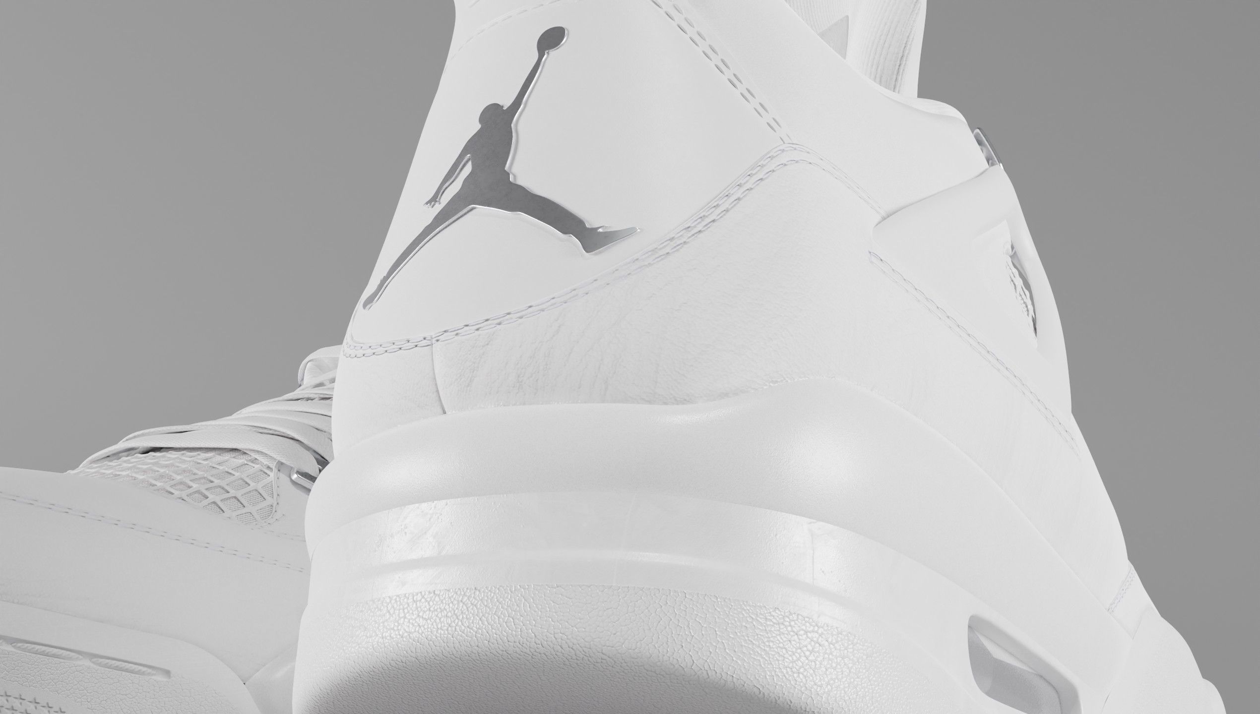 Jordan 4 Pure Money  Low-poly 3D model_16