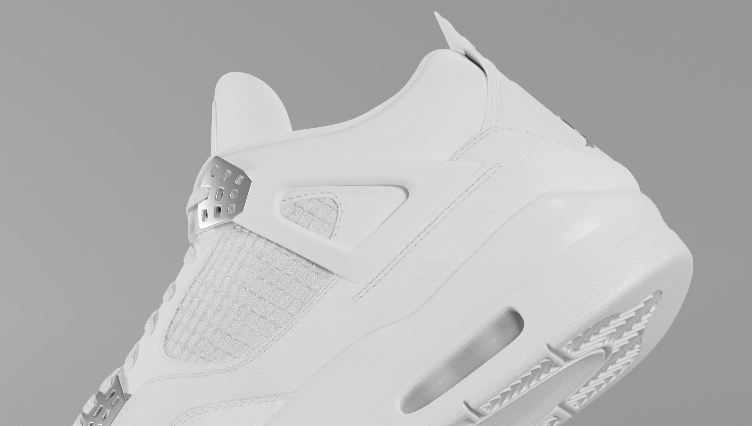 Jordan 4 Pure Money  Low-poly 3D model_4